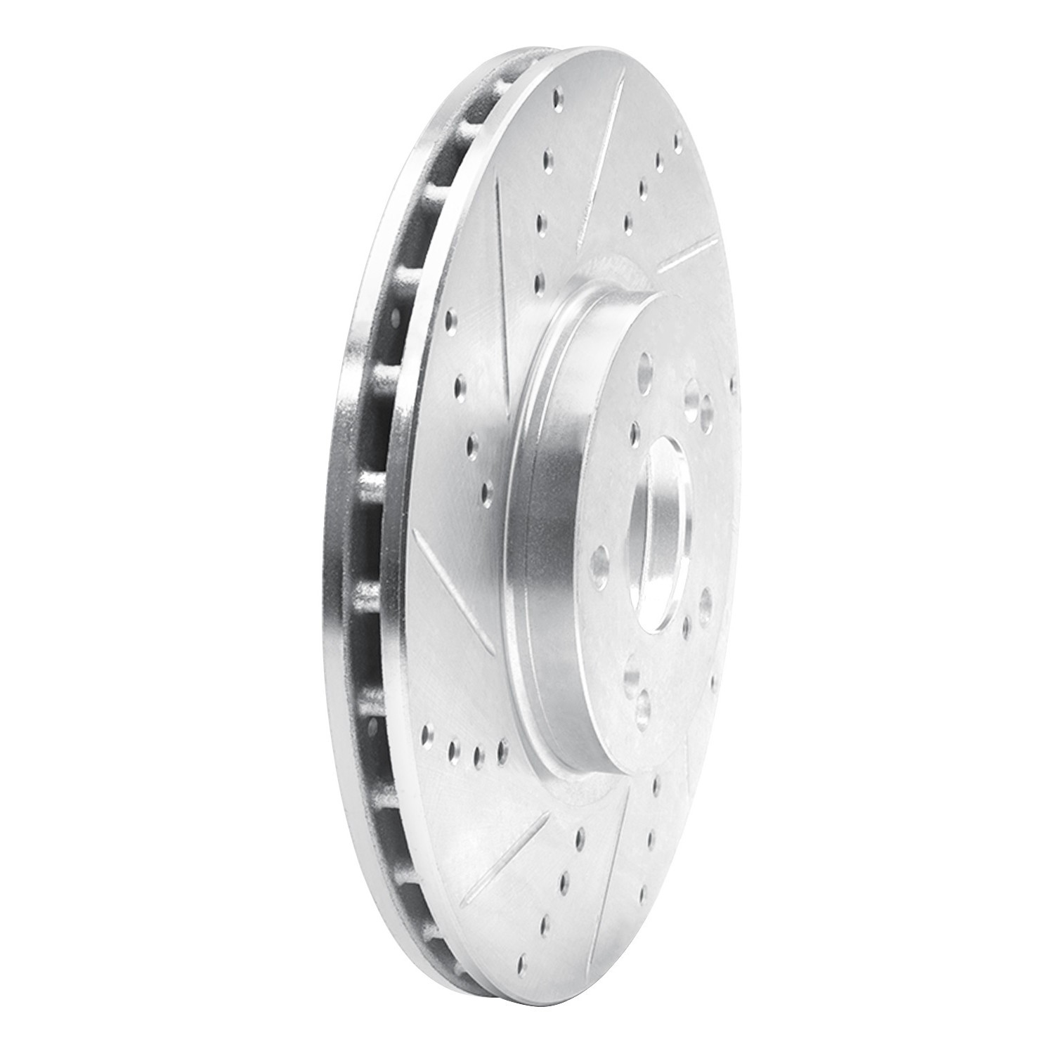 DYN 631-58020L DFC Brake Rotor - Drilled and Slotted - Silver - Image 2