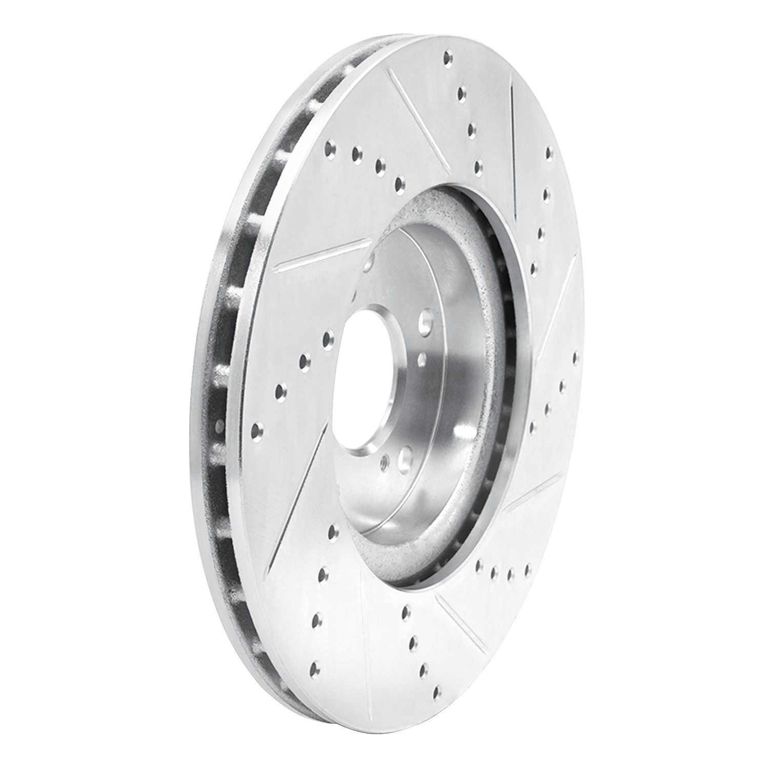 DYN 631-58020L DFC Brake Rotor - Drilled and Slotted - Silver - Image 3