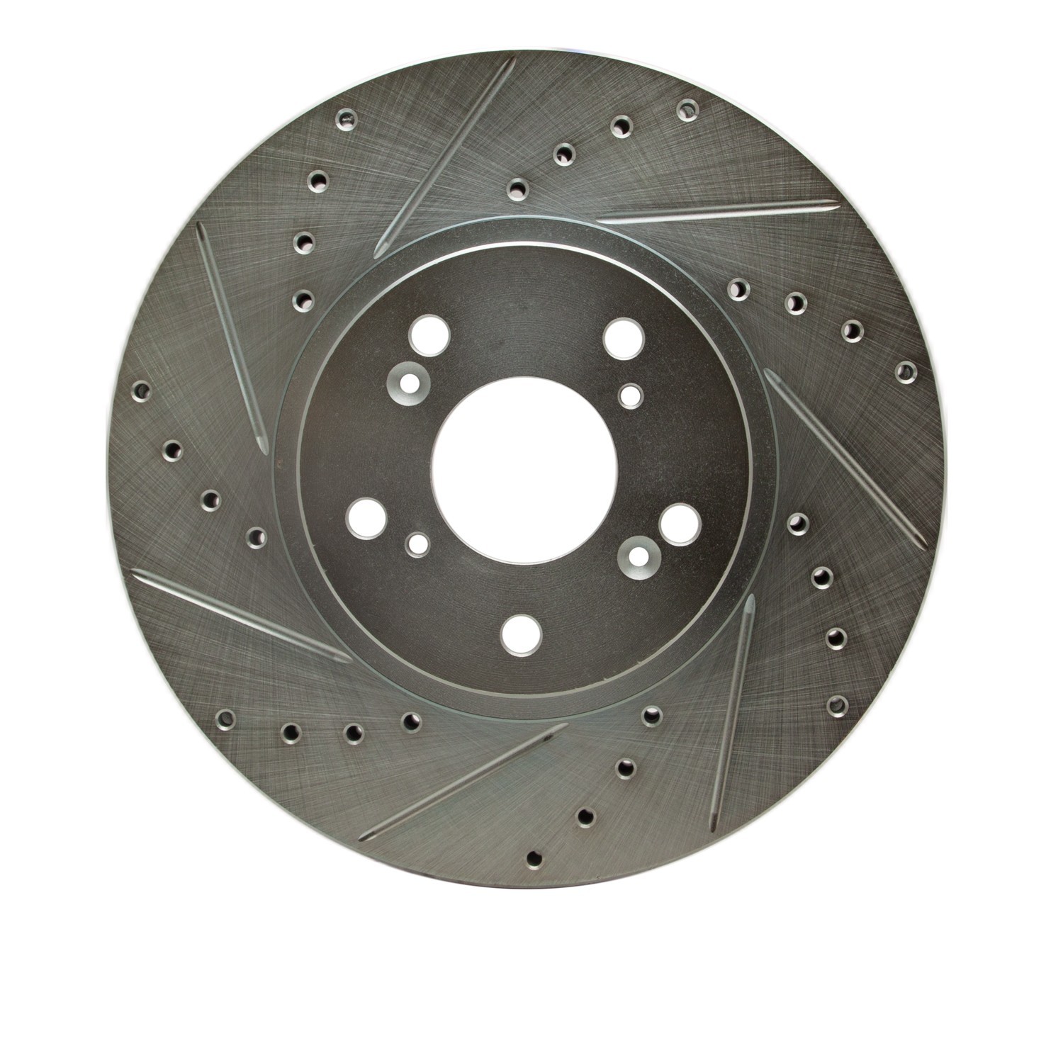 DYN 631-58020L DFC Brake Rotor - Drilled and Slotted - Silver