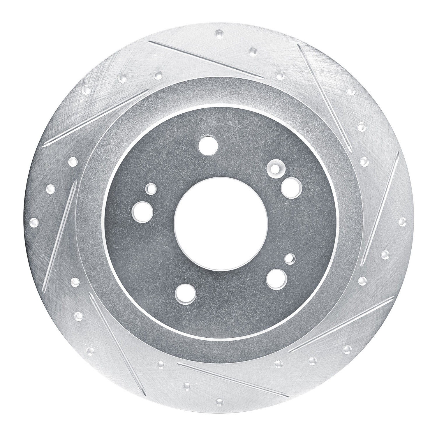 DYN 631-58036R DFC Brake Rotor - Drilled and Slotted - Silver