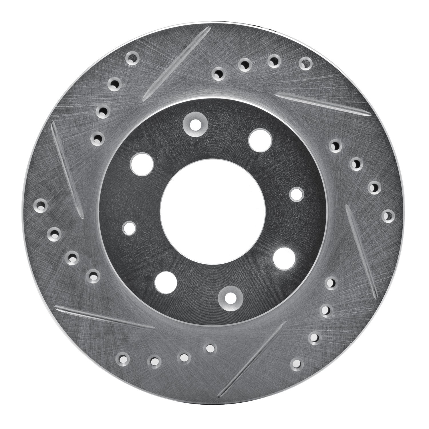 DYN 631-59005L DFC Brake Rotor - Drilled and Slotted - Silver