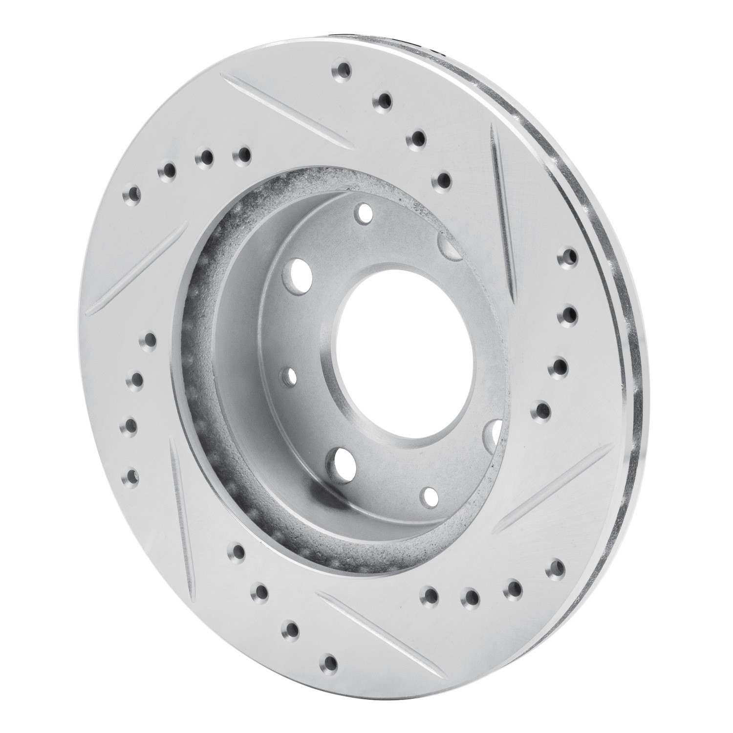 DYN 631-59005L DFC Brake Rotor - Drilled and Slotted - Silver - Image 2