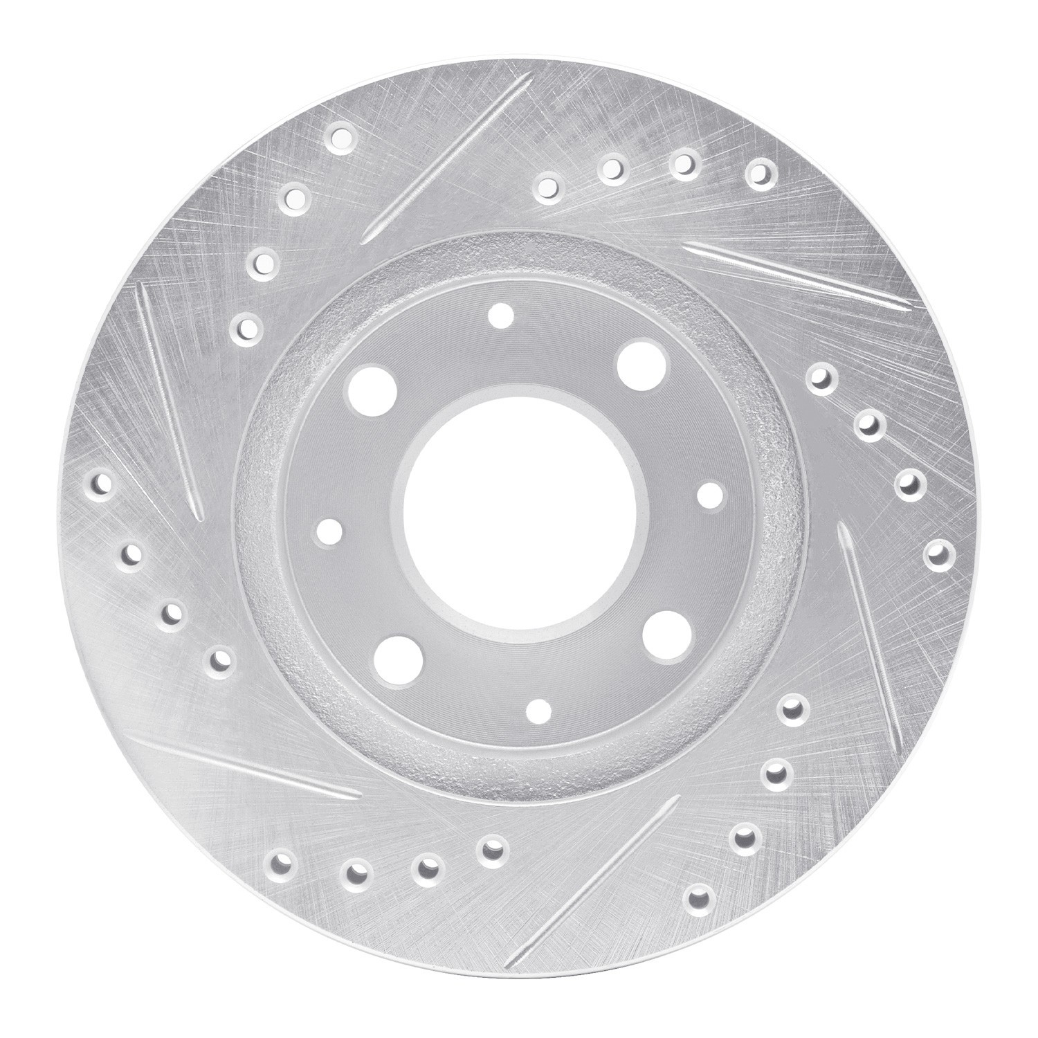 DYN 631-59005R DFC Brake Rotor - Drilled and Slotted - Silver - Image 4