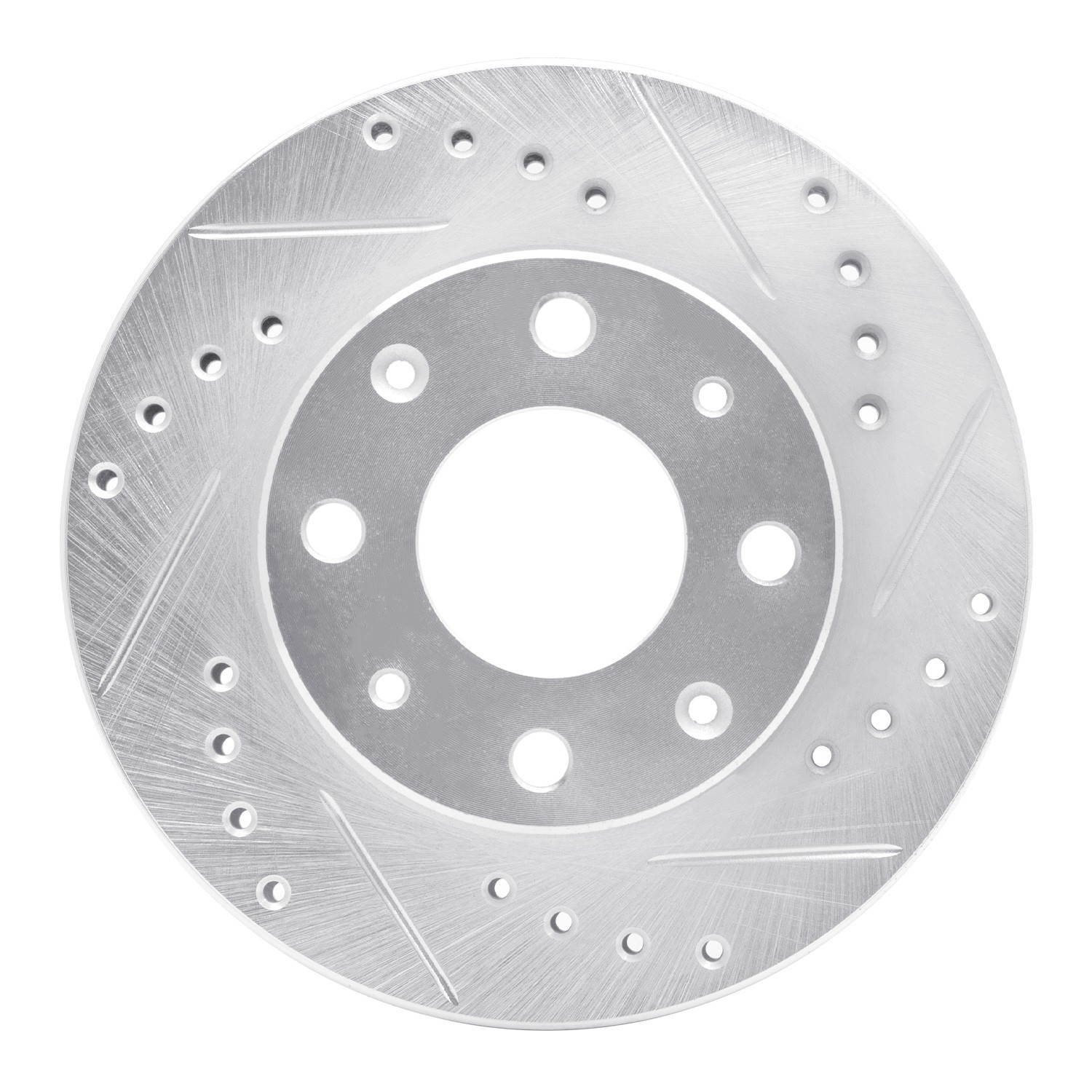 DYN 631-59005R DFC Brake Rotor - Drilled and Slotted - Silver
