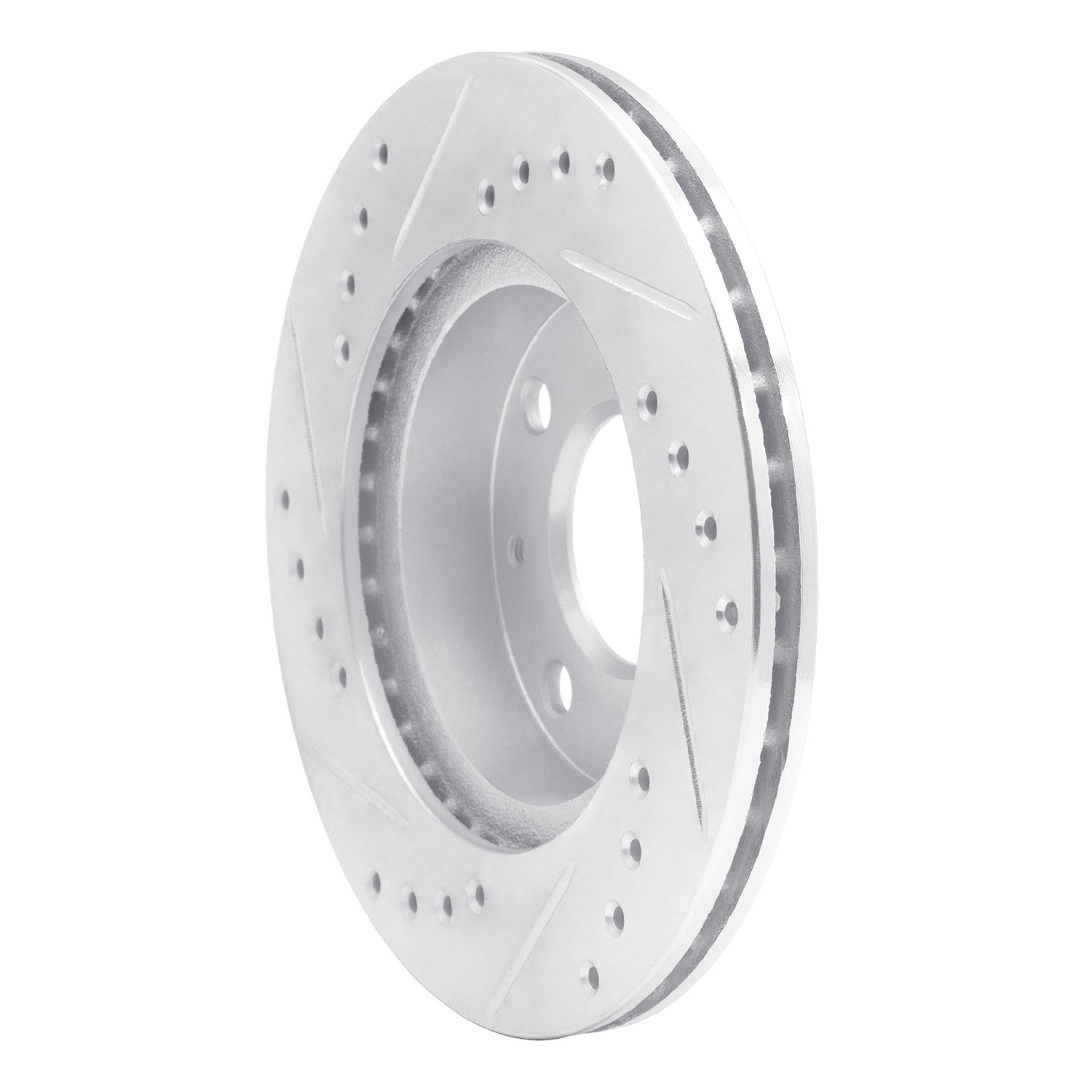 DYN 631-59005R DFC Brake Rotor - Drilled and Slotted - Silver - Image 2