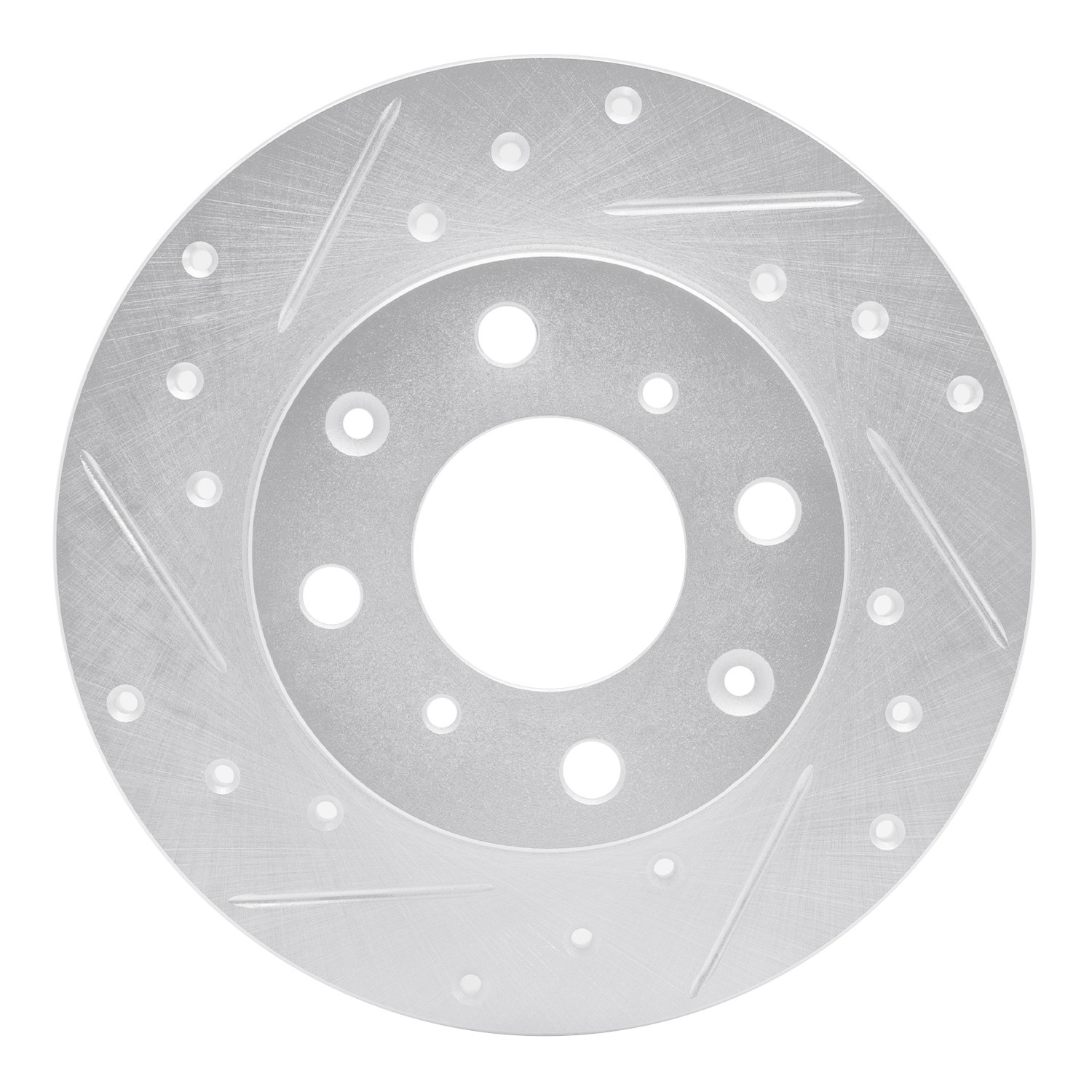 DYN 631-59009L DFC Brake Rotor - Drilled and Slotted - Silver