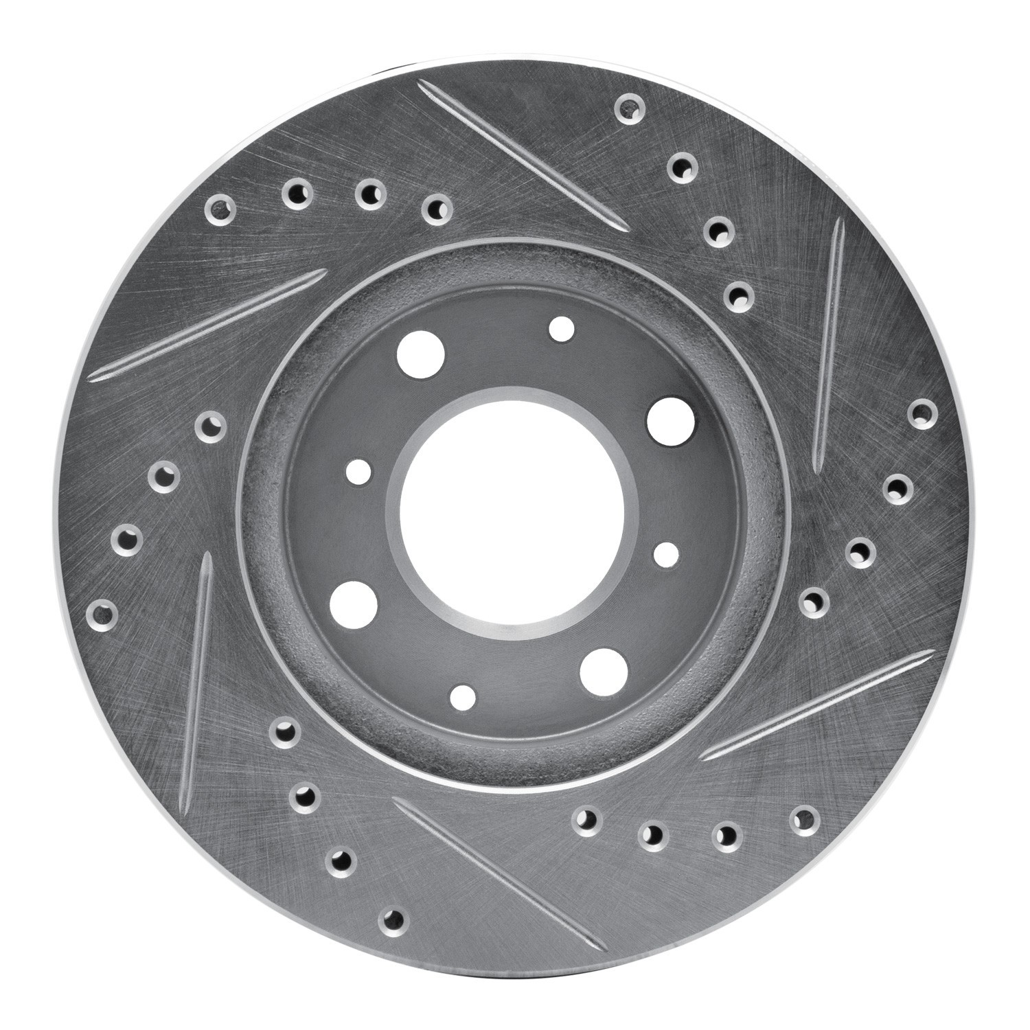 DYN 631-59012L DFC Brake Rotor - Drilled and Slotted - Silver - Image 4