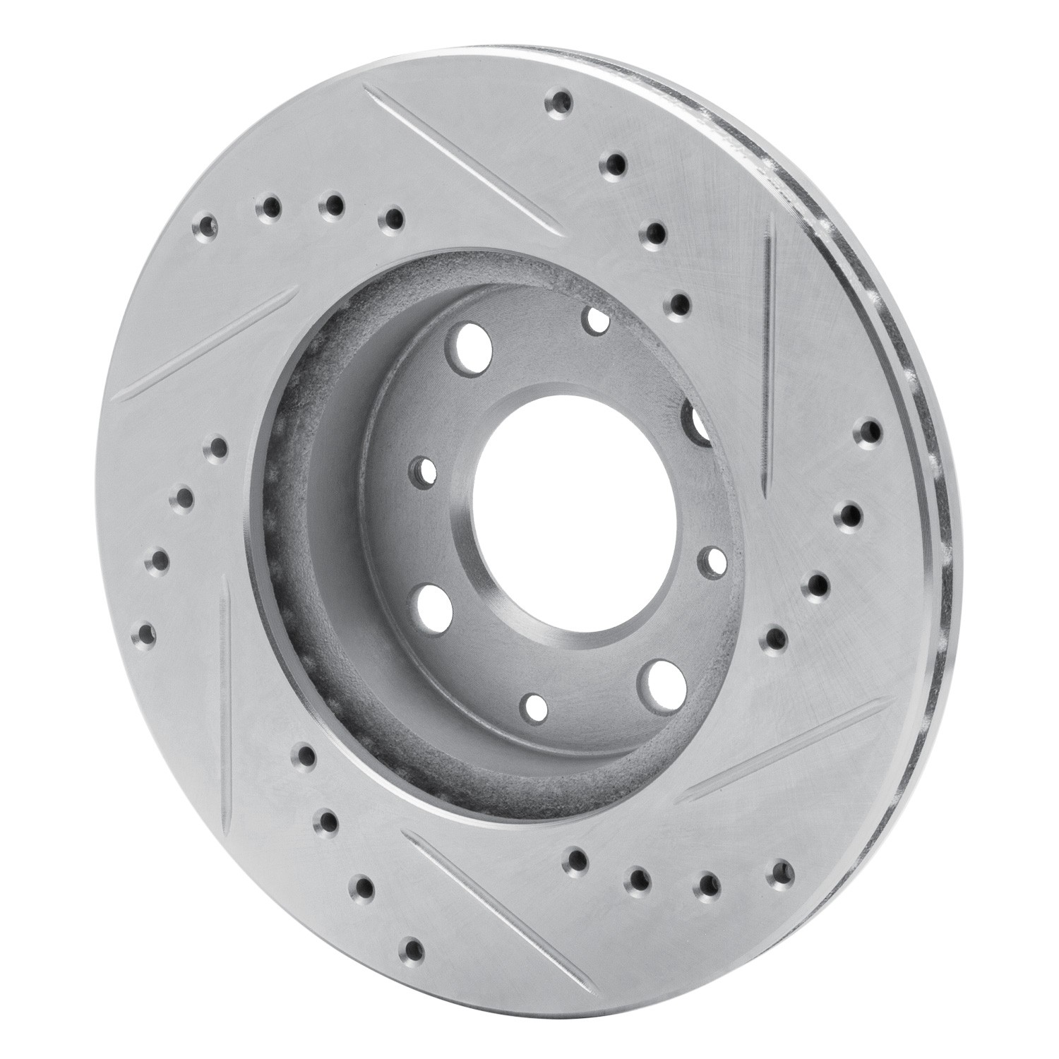 DYN 631-59012L DFC Brake Rotor - Drilled and Slotted - Silver - Image 2