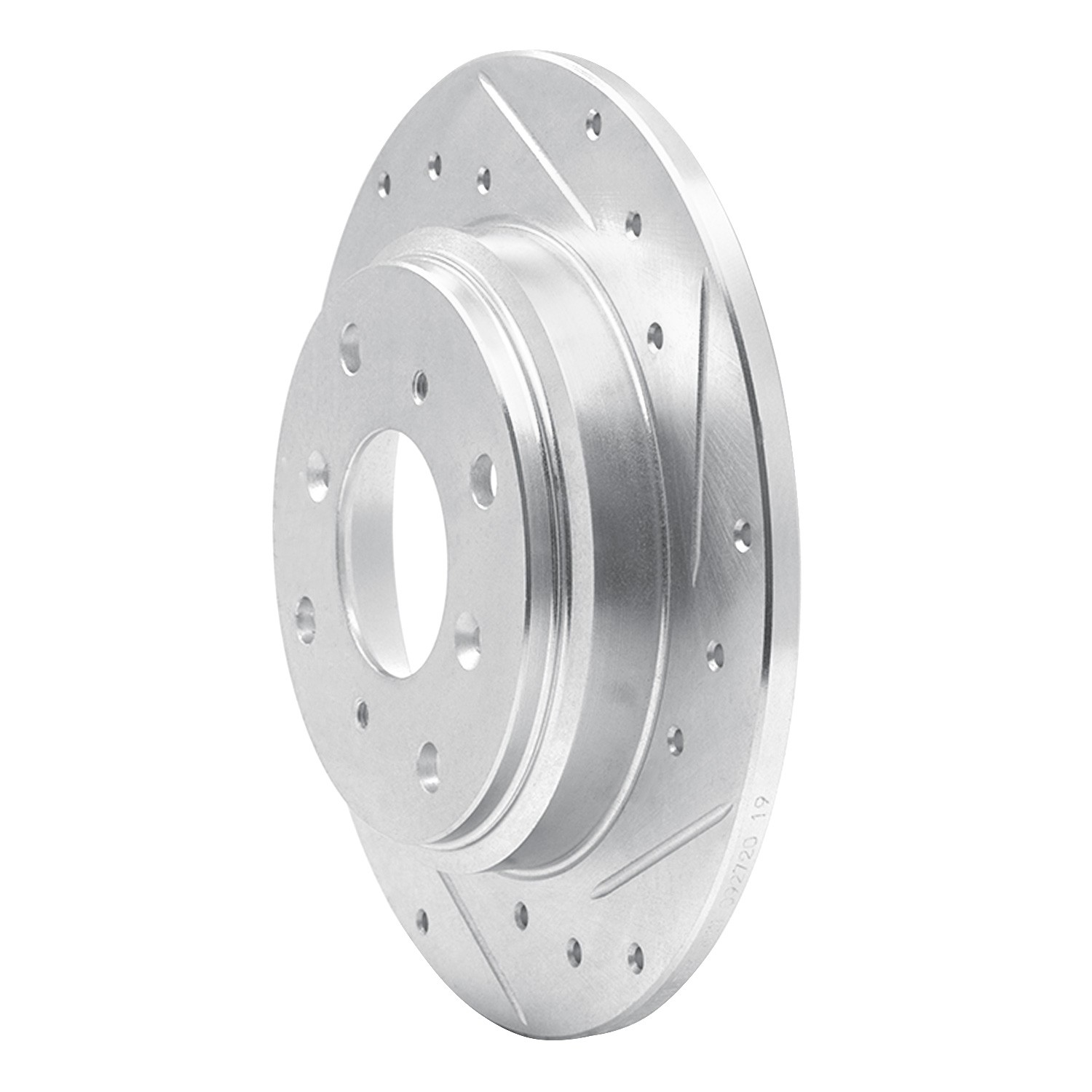 DYN 631-59013R DFC Brake Rotor - Drilled and Slotted - Silver
