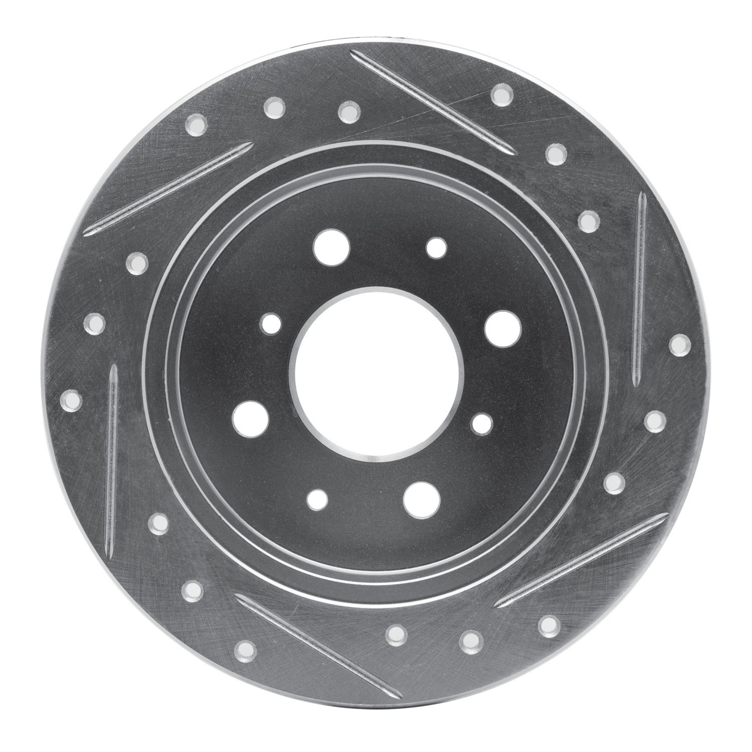 DYN 631-59014L DFC Brake Rotor - Drilled and Slotted - Silver - Image 4