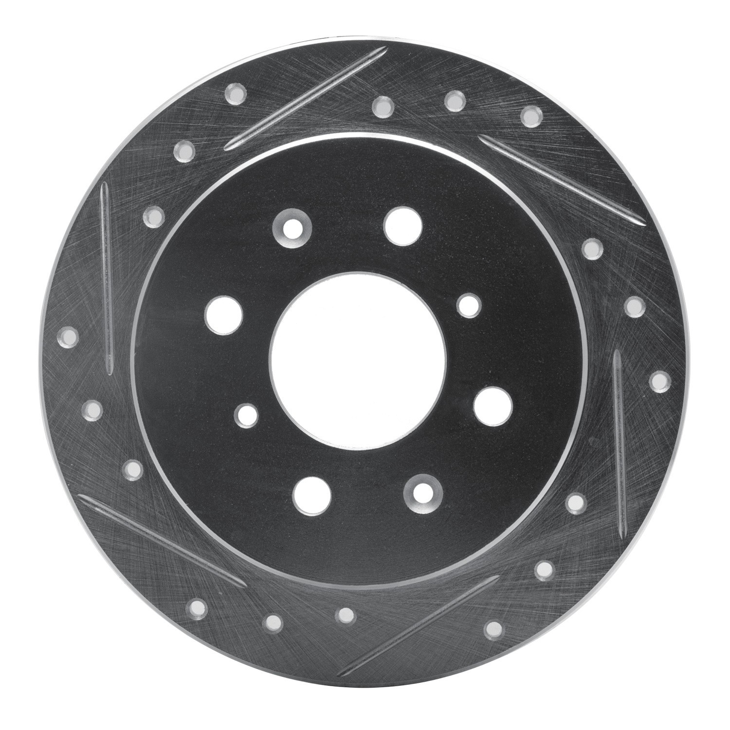 DYN 631-59014L DFC Brake Rotor - Drilled and Slotted - Silver - Image 5