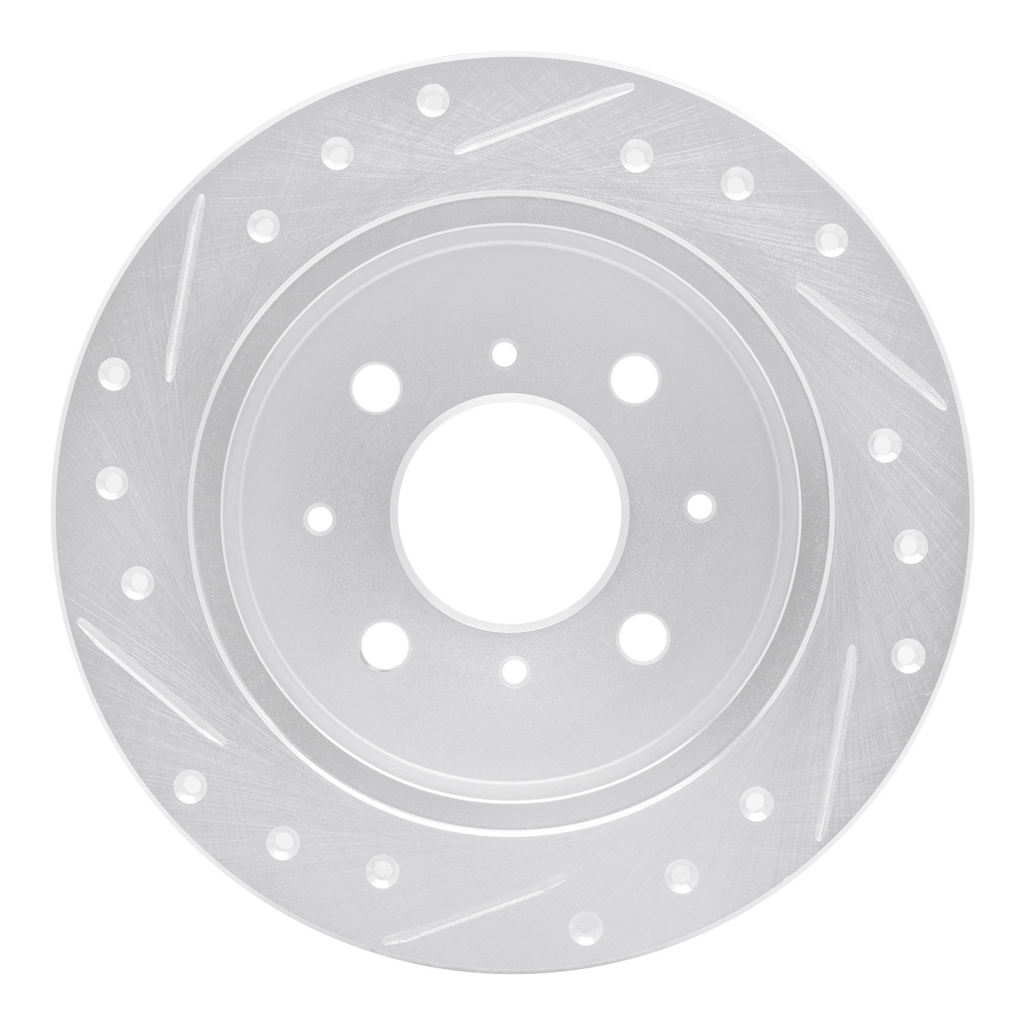 DYN 631-59014R DFC Brake Rotor - Drilled and Slotted - Silver - Image 4