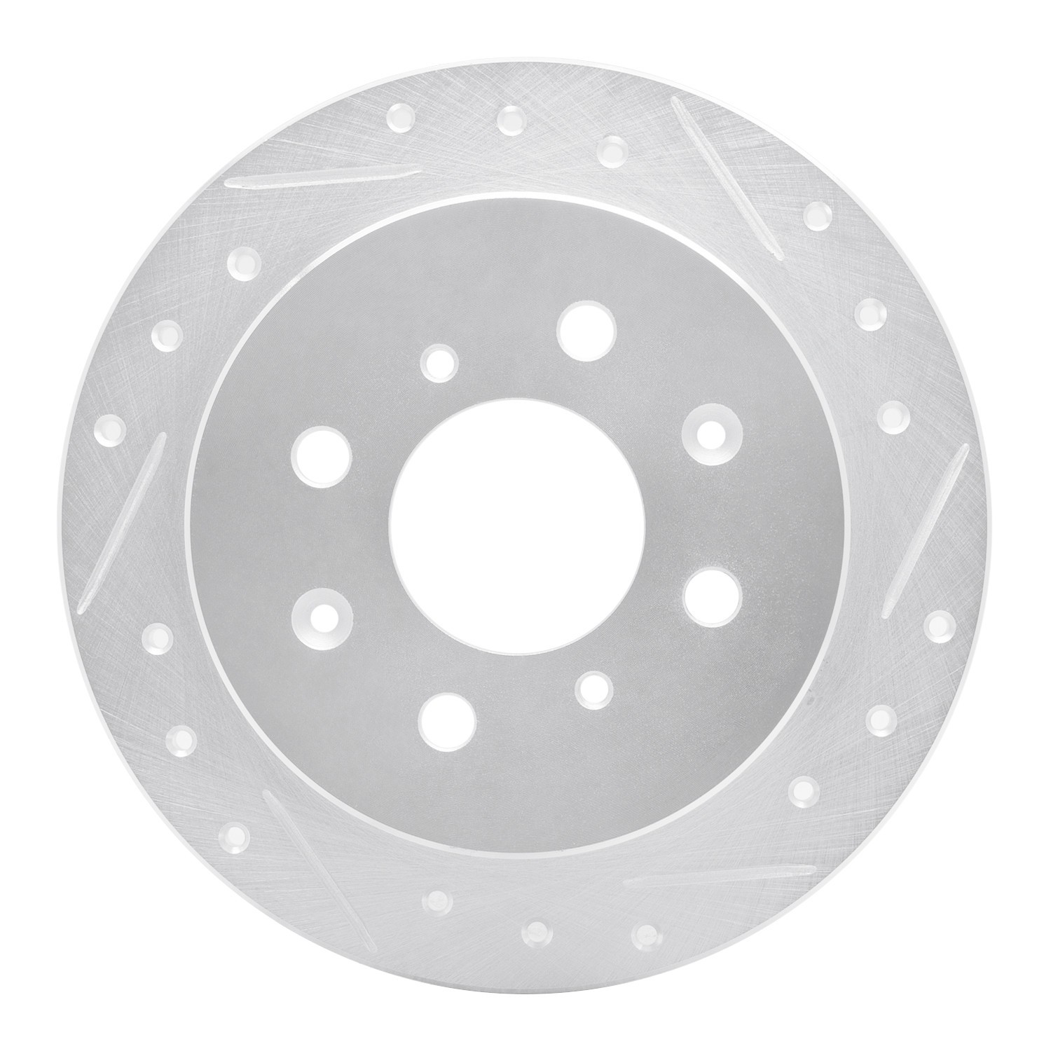 DYN 631-59014R DFC Brake Rotor - Drilled and Slotted - Silver