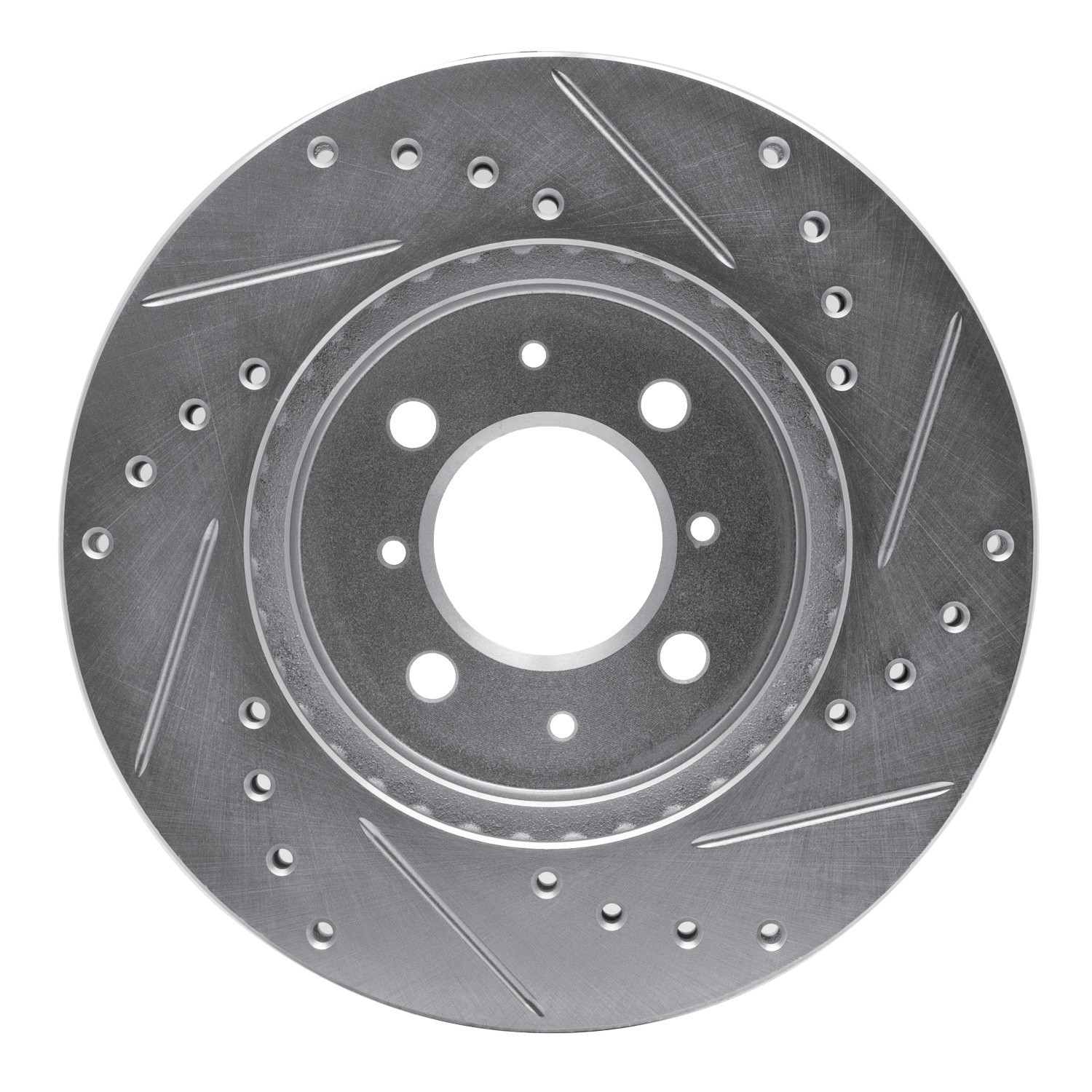 DYN 631-59016L DFC Brake Rotor - Drilled and Slotted - Silver - Image 3