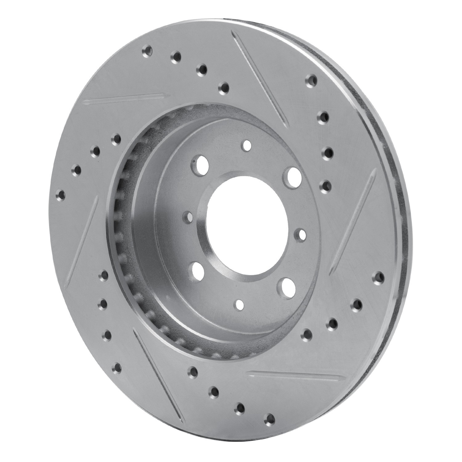 DYN 631-59016L DFC Brake Rotor - Drilled and Slotted - Silver - Image 5