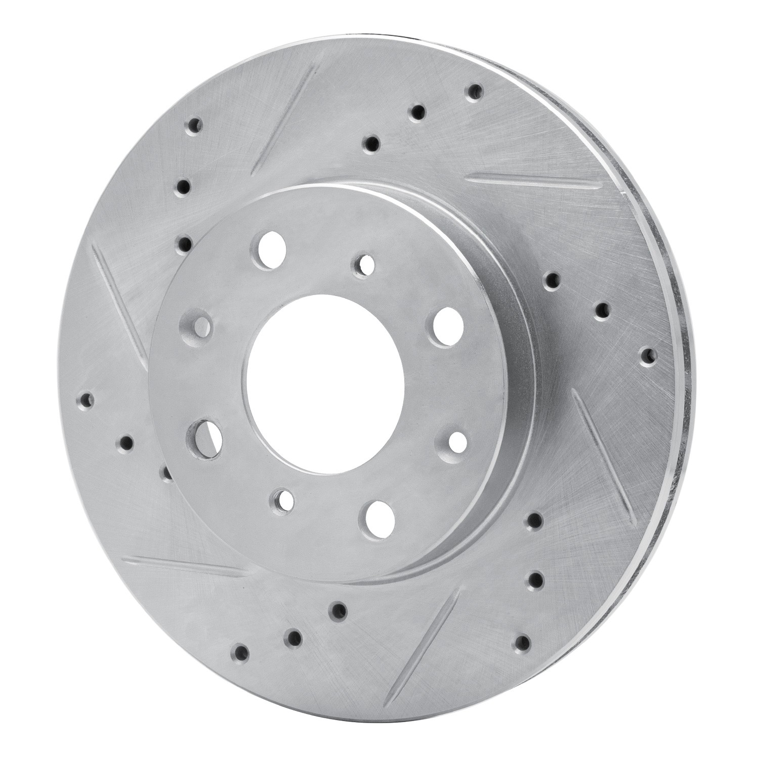 DYN 631-59018L DFC Brake Rotor - Drilled and Slotted - Silver - Image 3