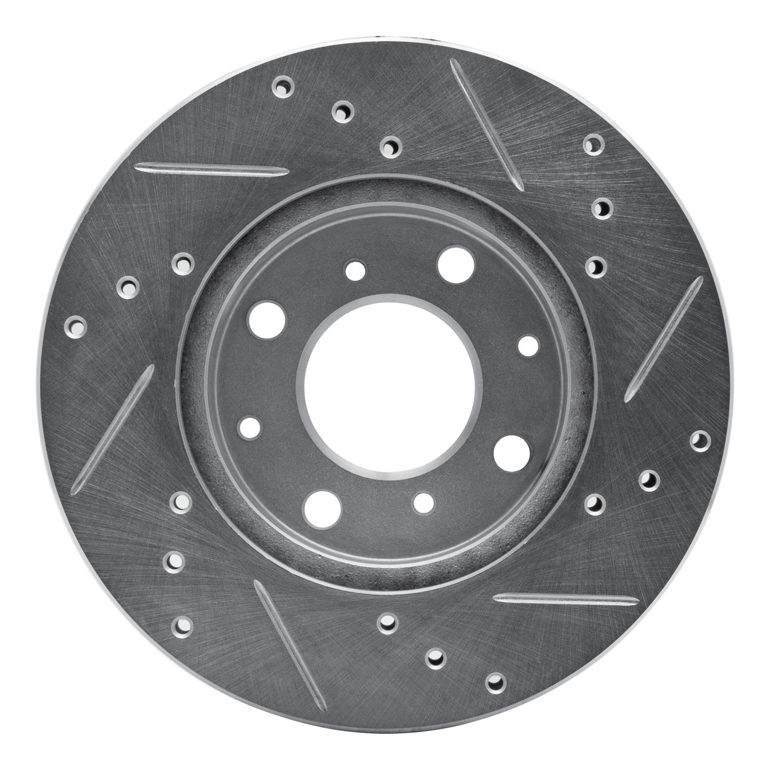 DYN 631-59018L DFC Brake Rotor - Drilled and Slotted - Silver - Image 4