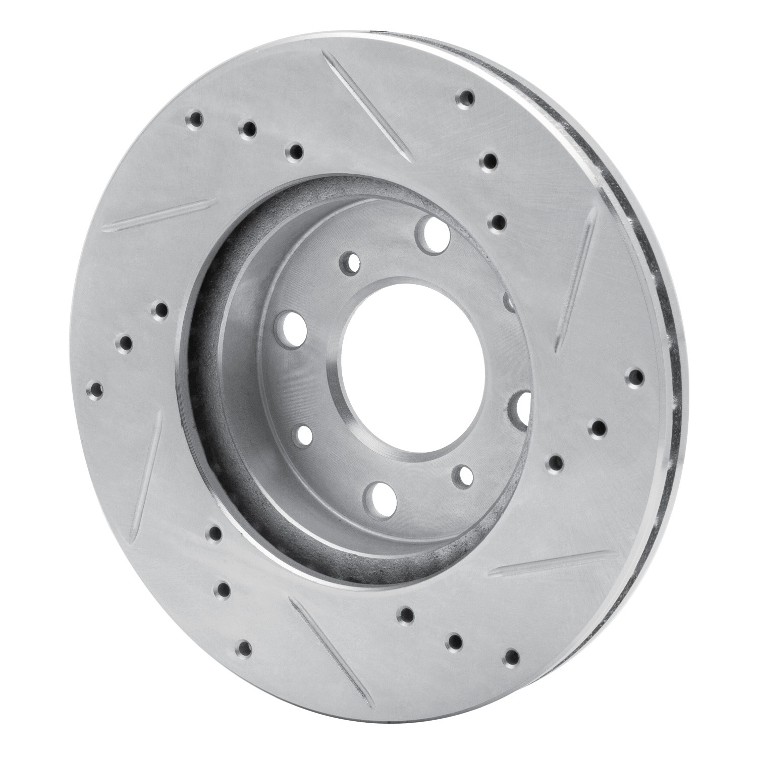 DYN 631-59018L DFC Brake Rotor - Drilled and Slotted - Silver - Image 2