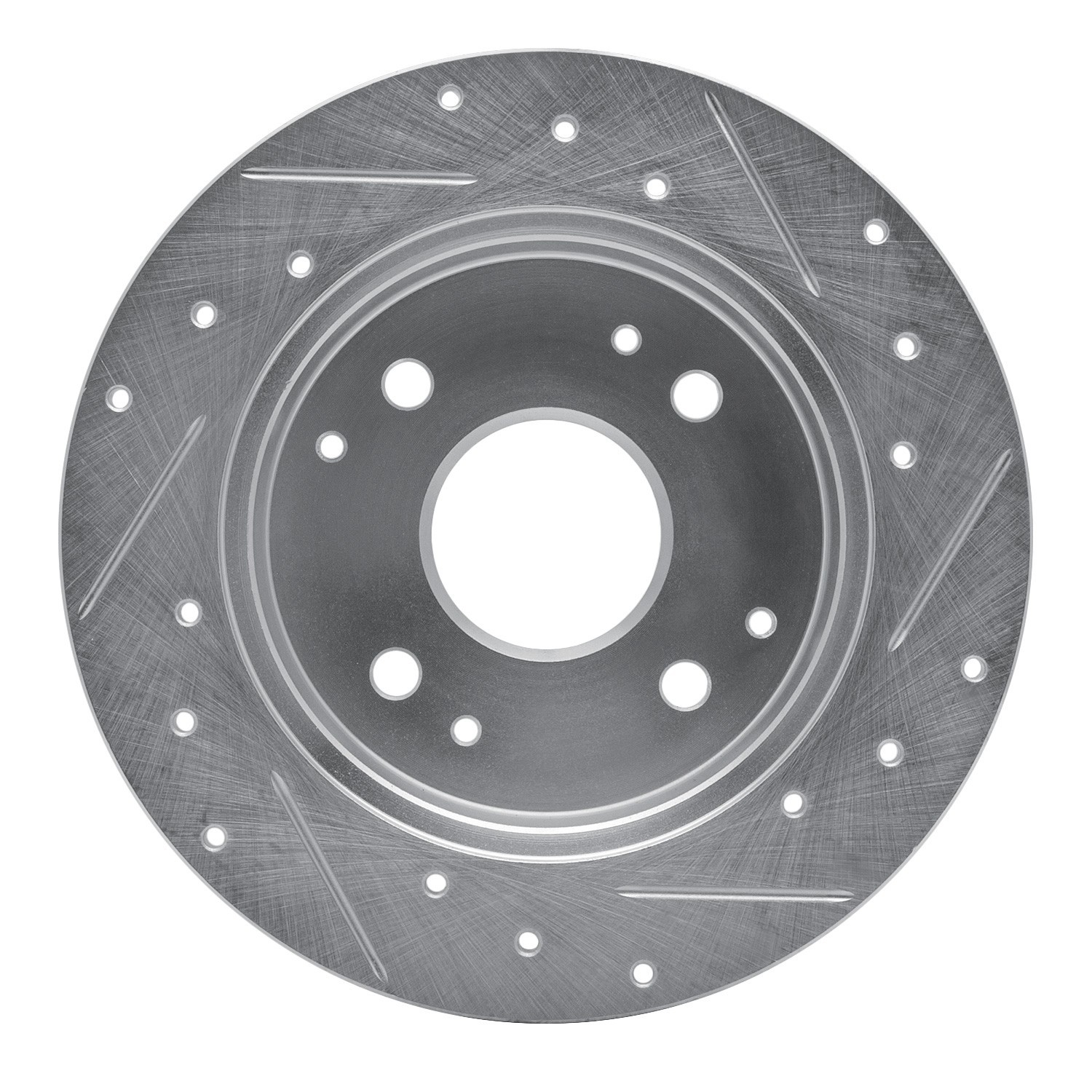 DYN 631-59025L DFC Brake Rotor - Drilled and Slotted - Silver - Image 4