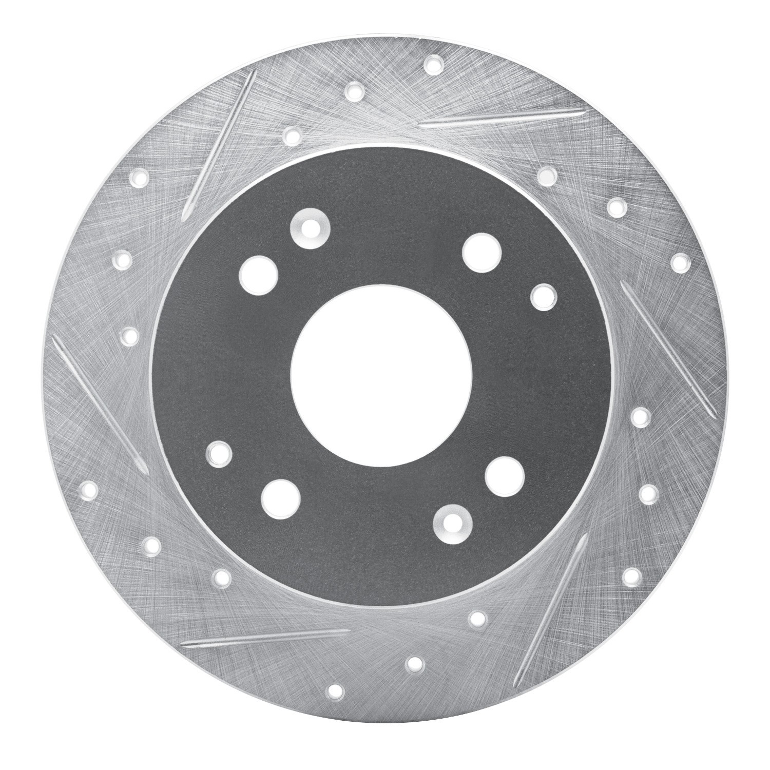 DYN 631-59025L DFC Brake Rotor - Drilled and Slotted - Silver
