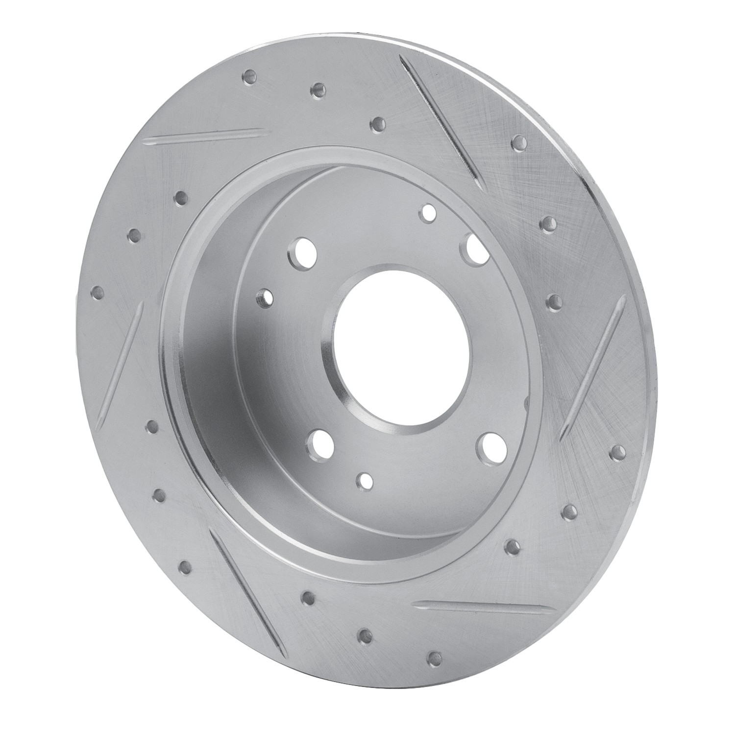 DYN 631-59025L DFC Brake Rotor - Drilled and Slotted - Silver - Image 2