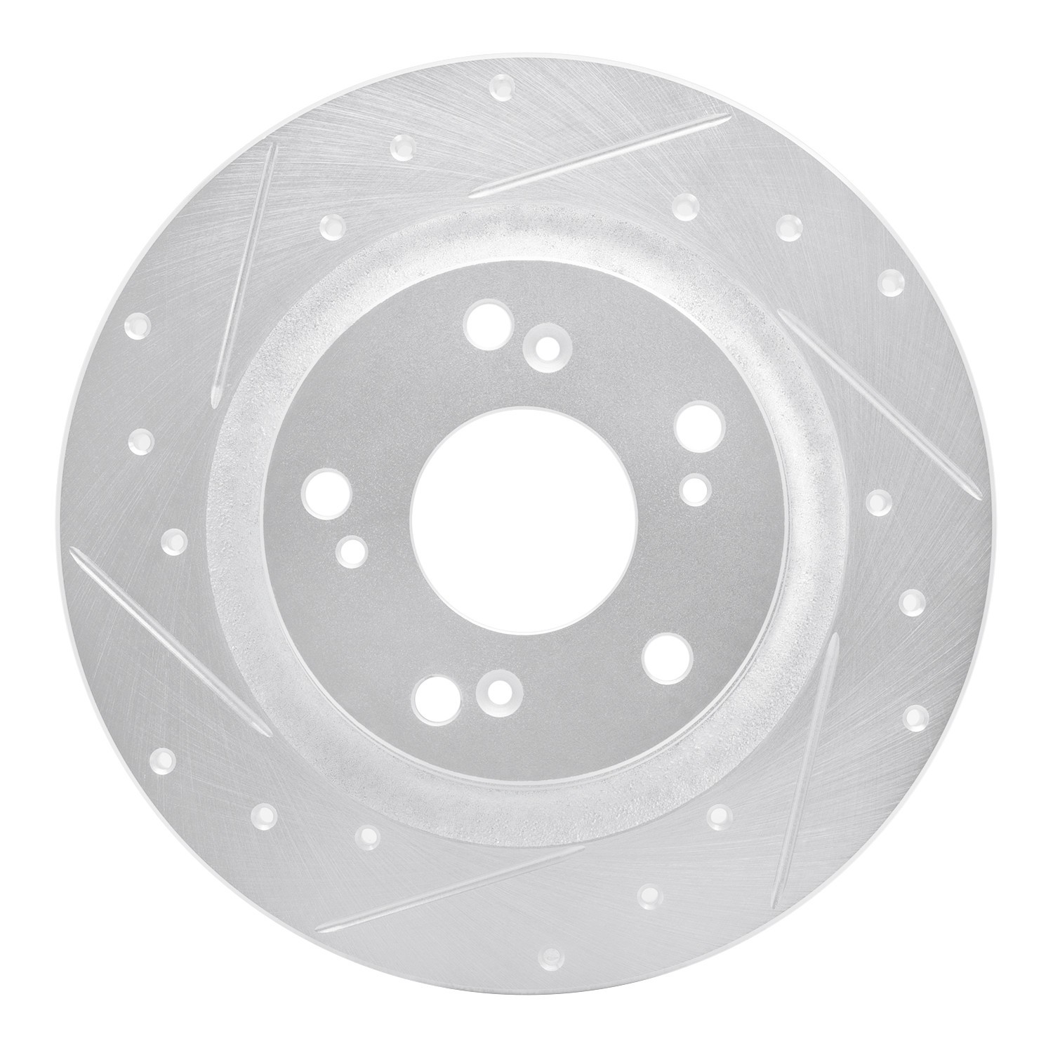 DYN 631-59028L DFC Brake Rotor - Drilled and Slotted - Silver