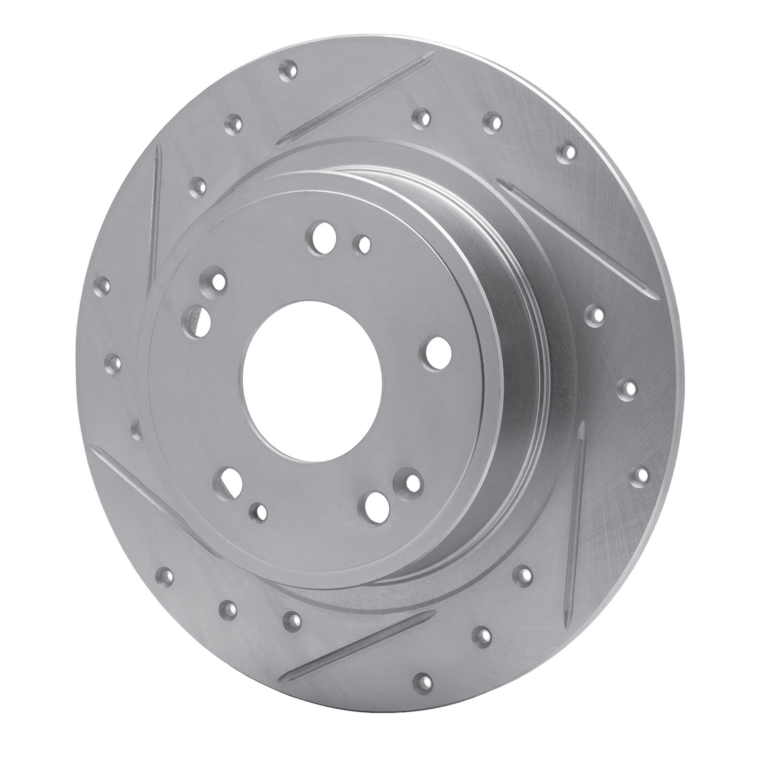 DYN 631-59032L DFC Brake Rotor - Drilled and Slotted - Silver