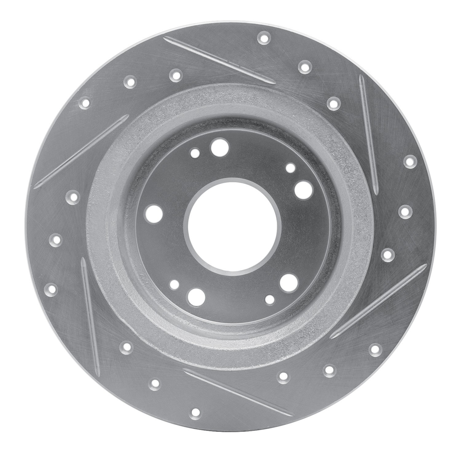 DYN 631-59032L DFC Brake Rotor - Drilled and Slotted - Silver - Image 2