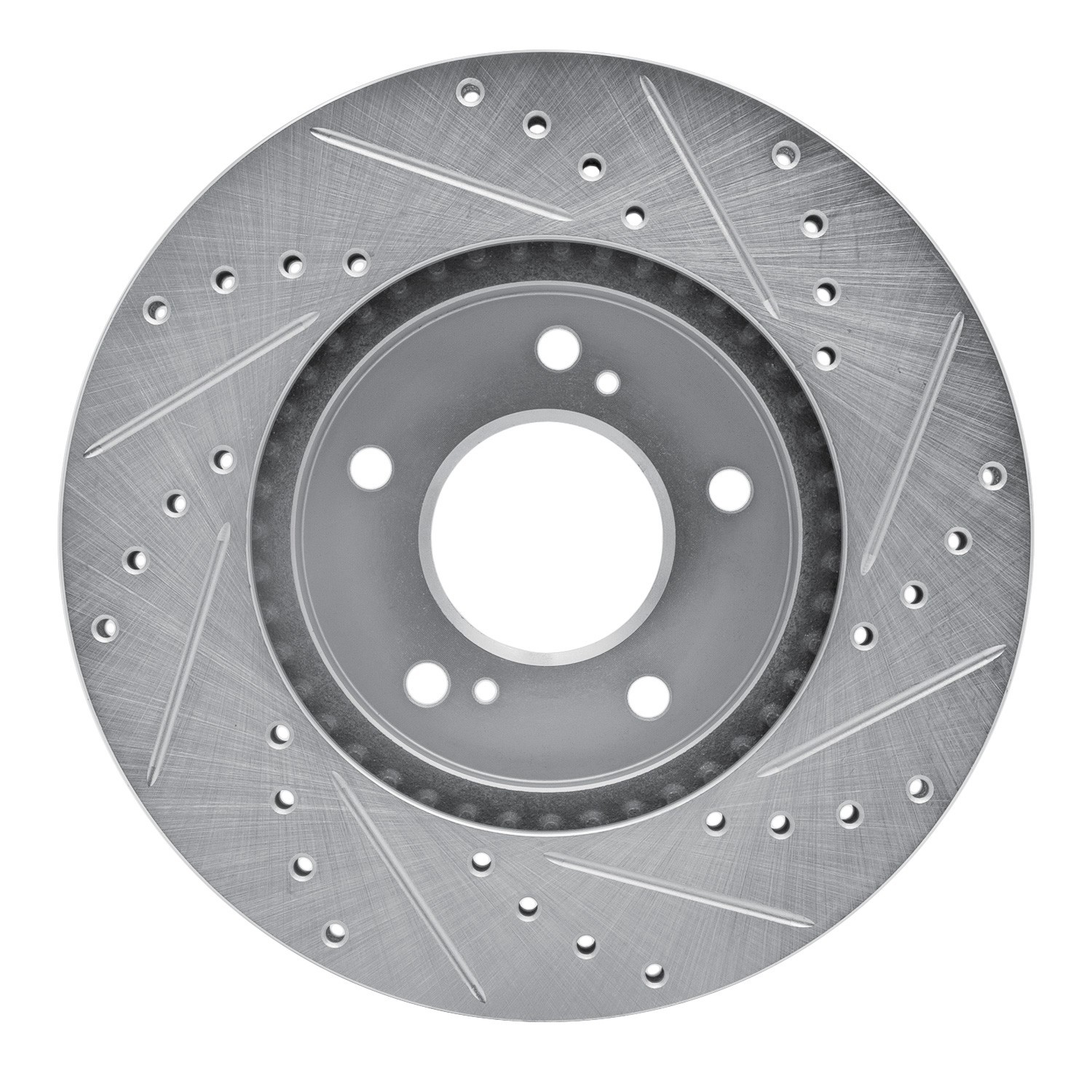 DYN 631-59040L DFC Brake Rotor - Drilled and Slotted - Silver - Image 5