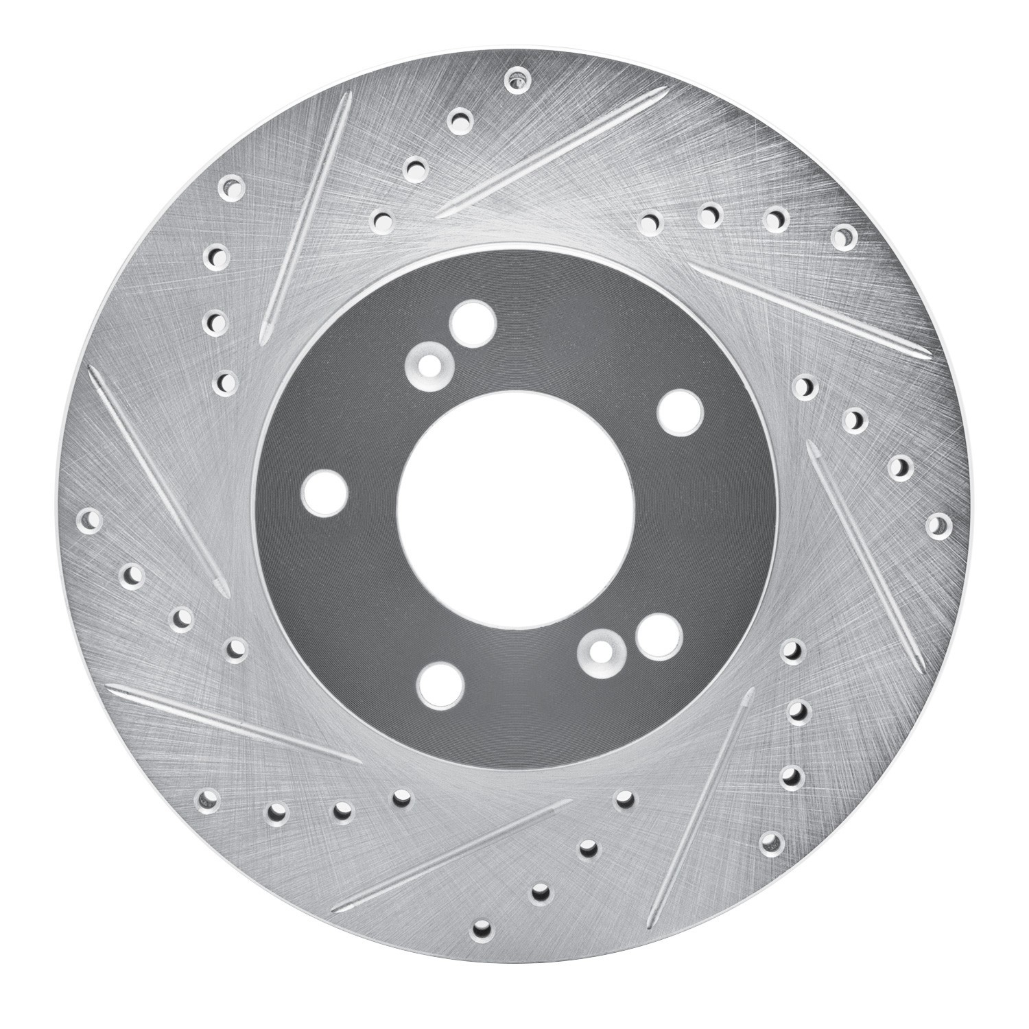 DYN 631-59040L DFC Brake Rotor - Drilled and Slotted - Silver - Image 4