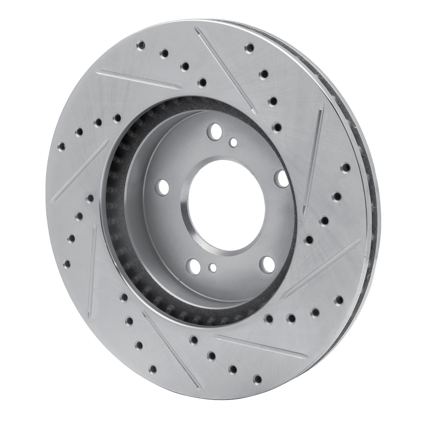 DYN 631-59040L DFC Brake Rotor - Drilled and Slotted - Silver