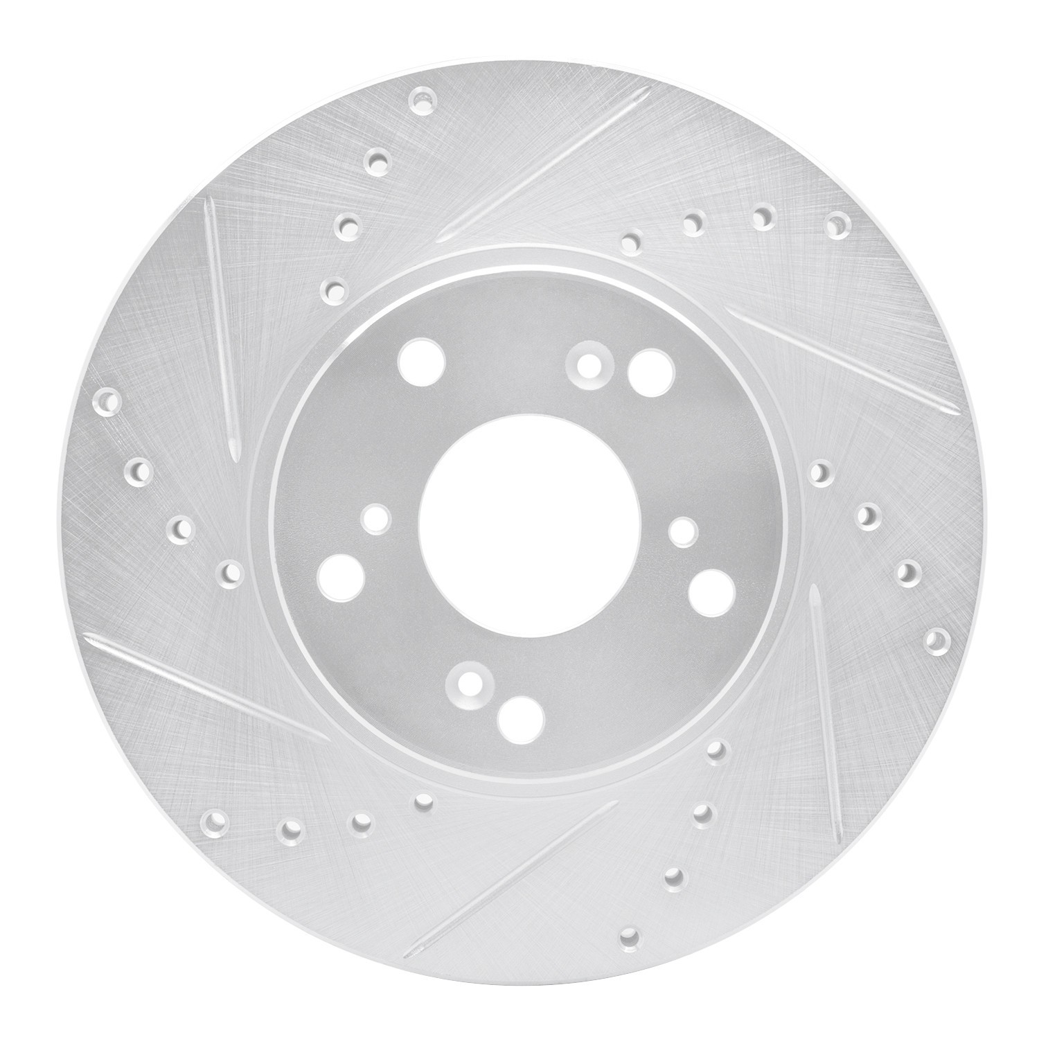DYN 631-59042L DFC Brake Rotor - Drilled and Slotted - Silver
