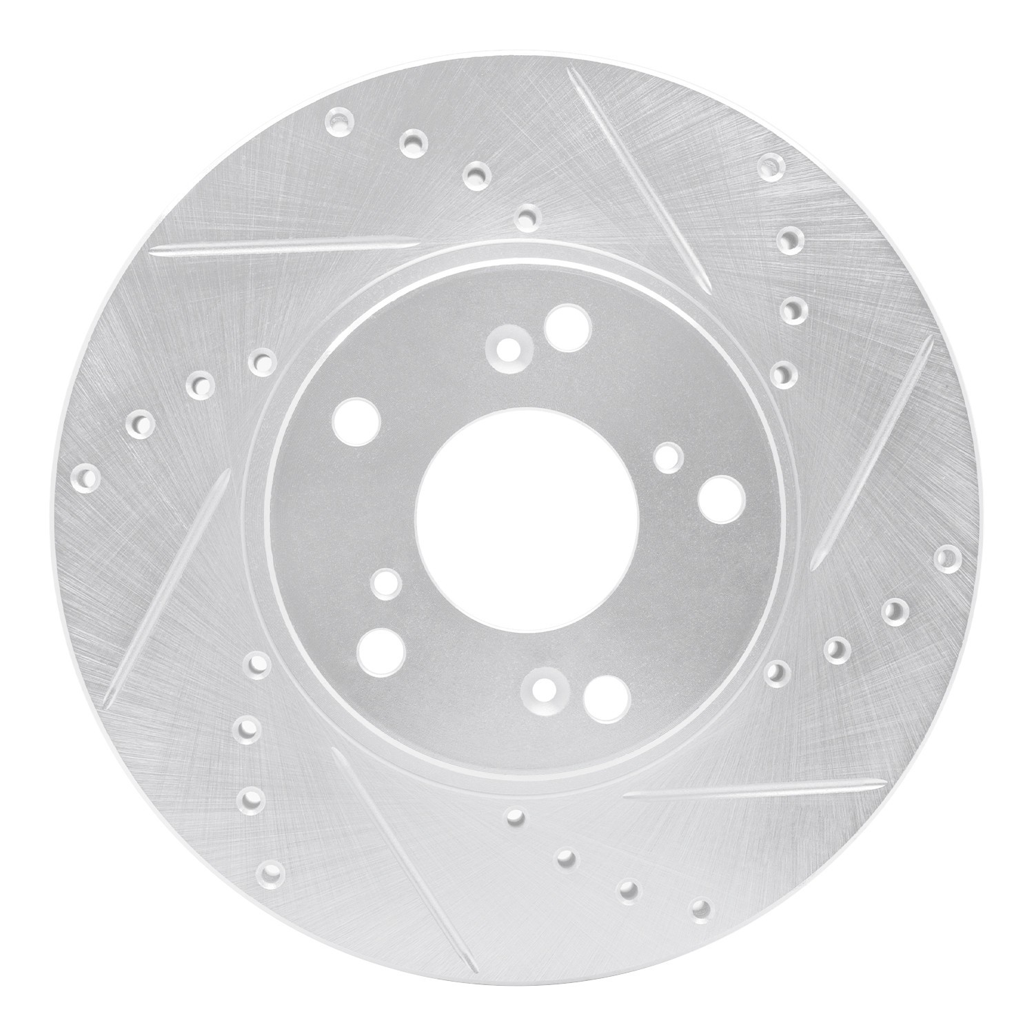DYN 631-59042R DFC Brake Rotor - Drilled and Slotted - Silver