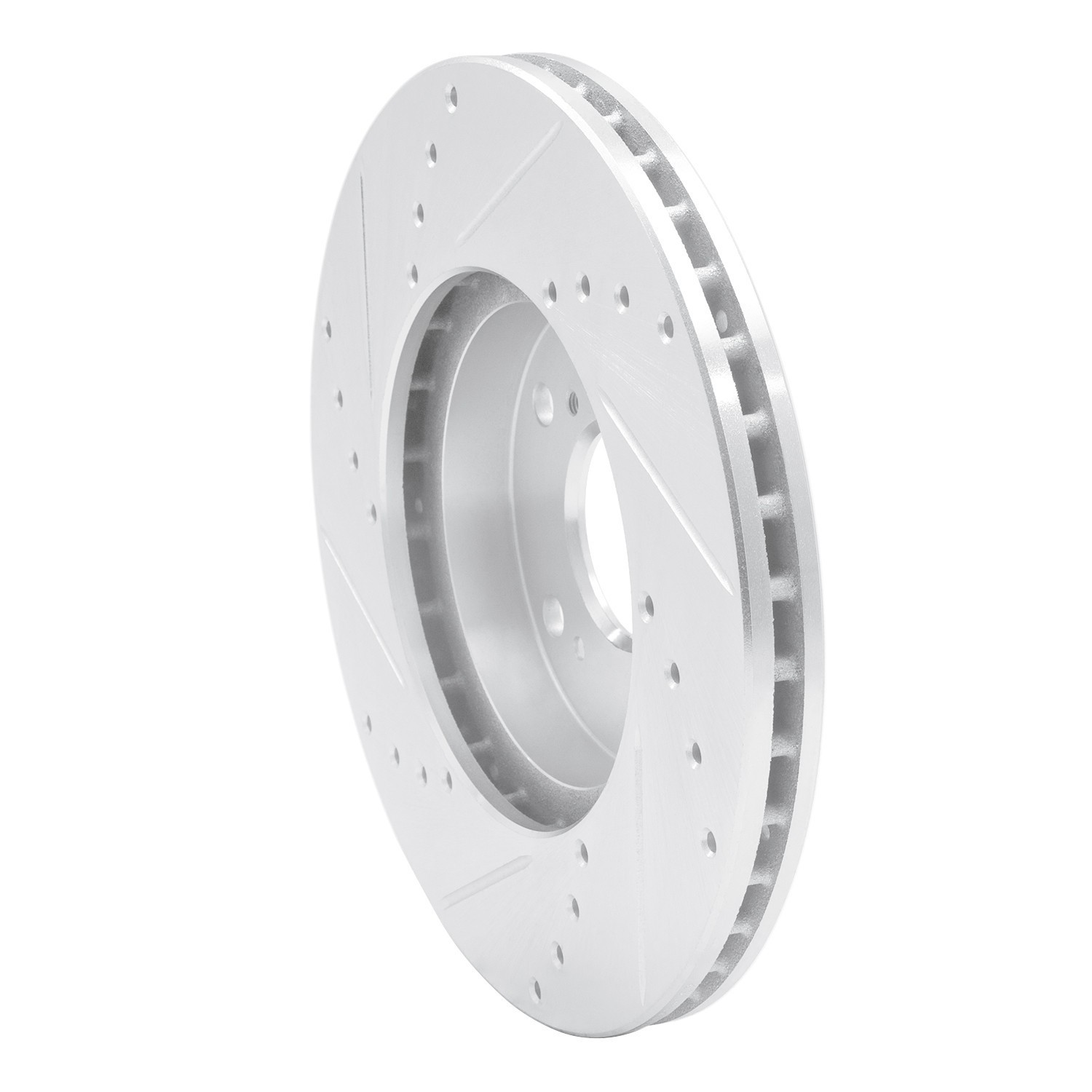 DYN 631-59042R DFC Brake Rotor - Drilled and Slotted - Silver - Image 2