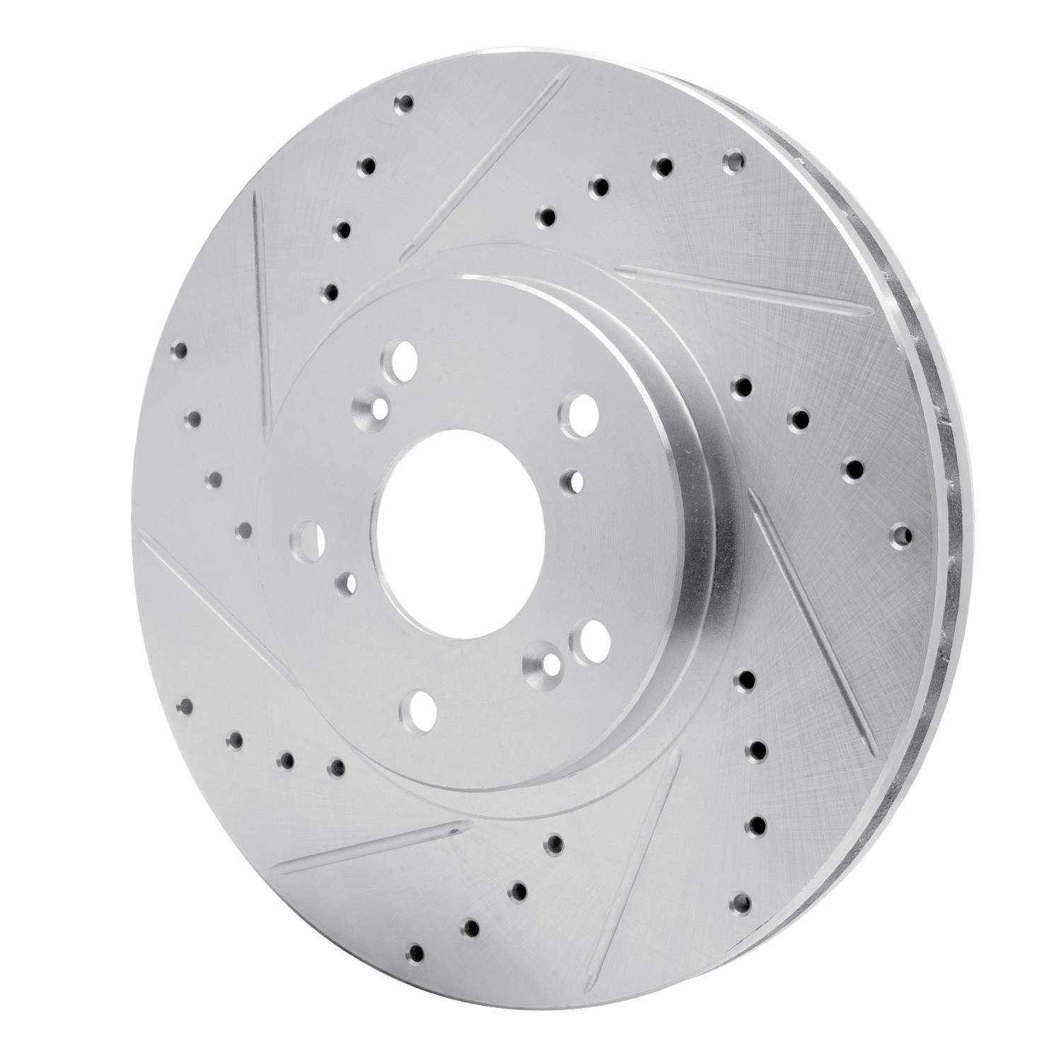 DYN 631-59043L DFC Brake Rotor - Drilled and Slotted - Silver