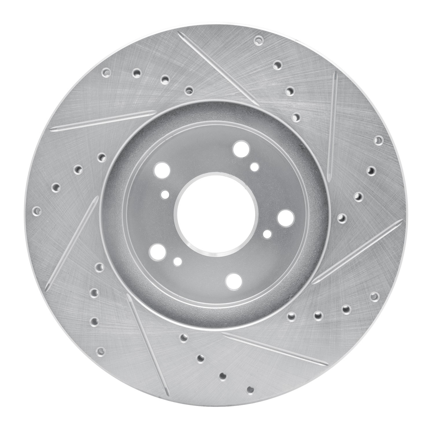 DYN 631-59043L DFC Brake Rotor - Drilled and Slotted - Silver - Image 2