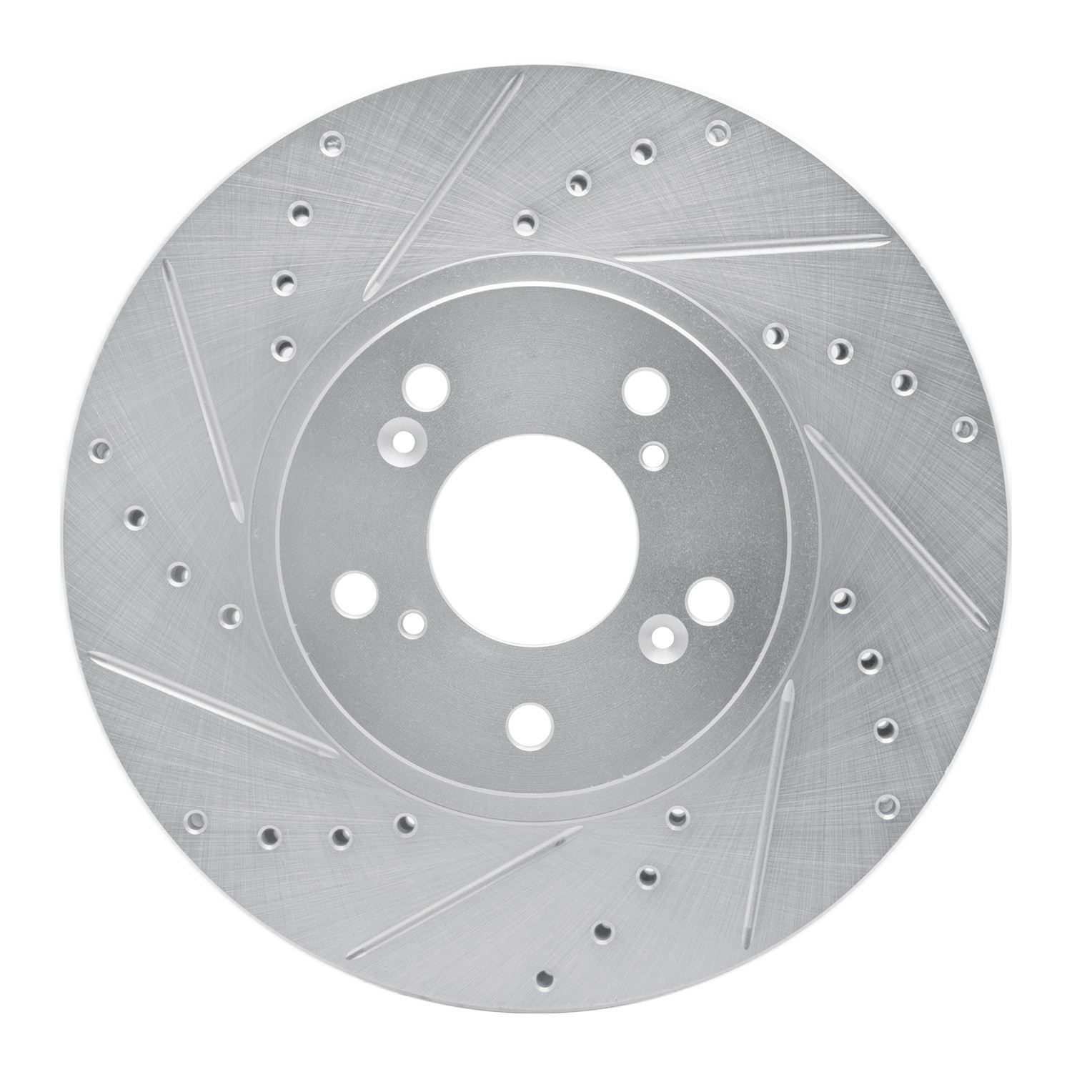 DYN 631-59043L DFC Brake Rotor - Drilled and Slotted - Silver - Image 3