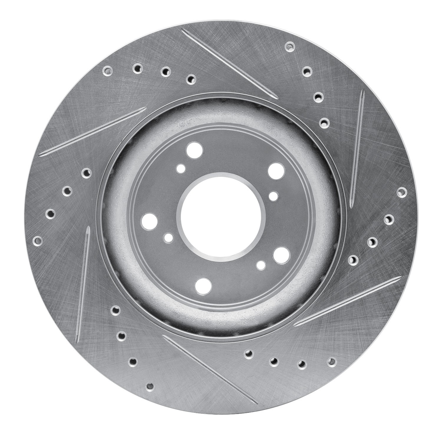 DYN 631-59057L DFC Brake Rotor - Drilled and Slotted - Silver