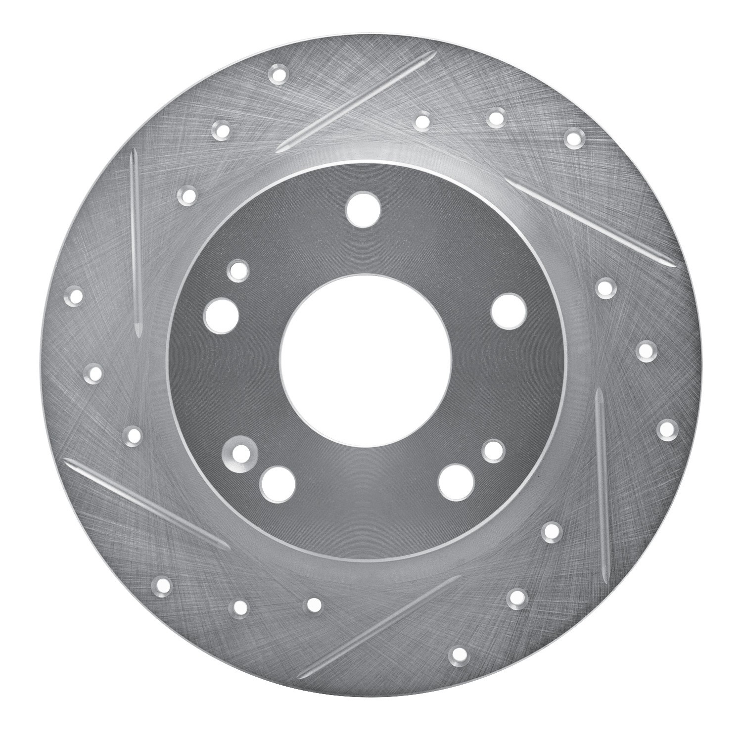 DYN 631-59059L DFC Brake Rotor - Drilled and Slotted - Silver