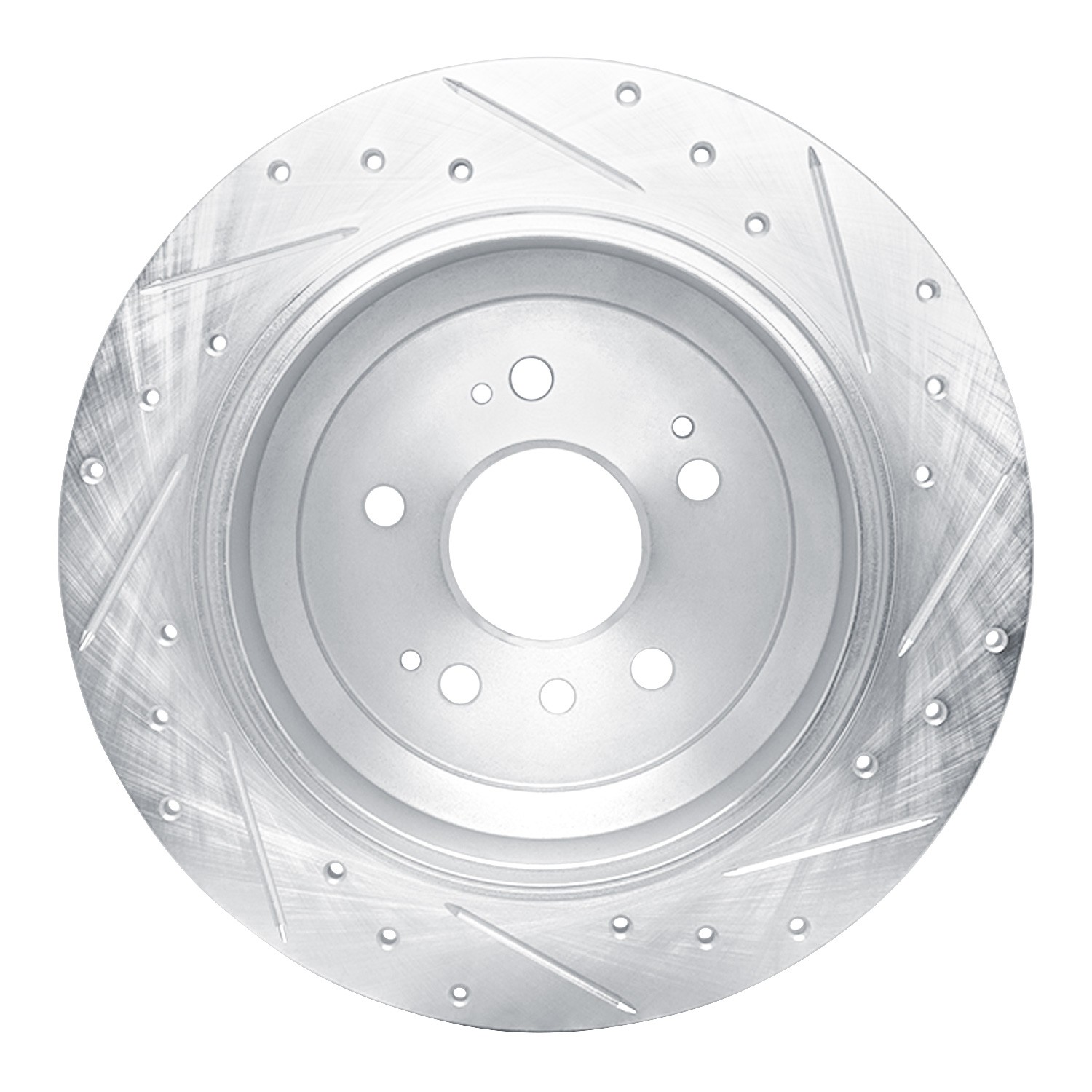 DYN-631-59062L DFC Brake Rotor - Drilled and Slotted - Silver - Image 4