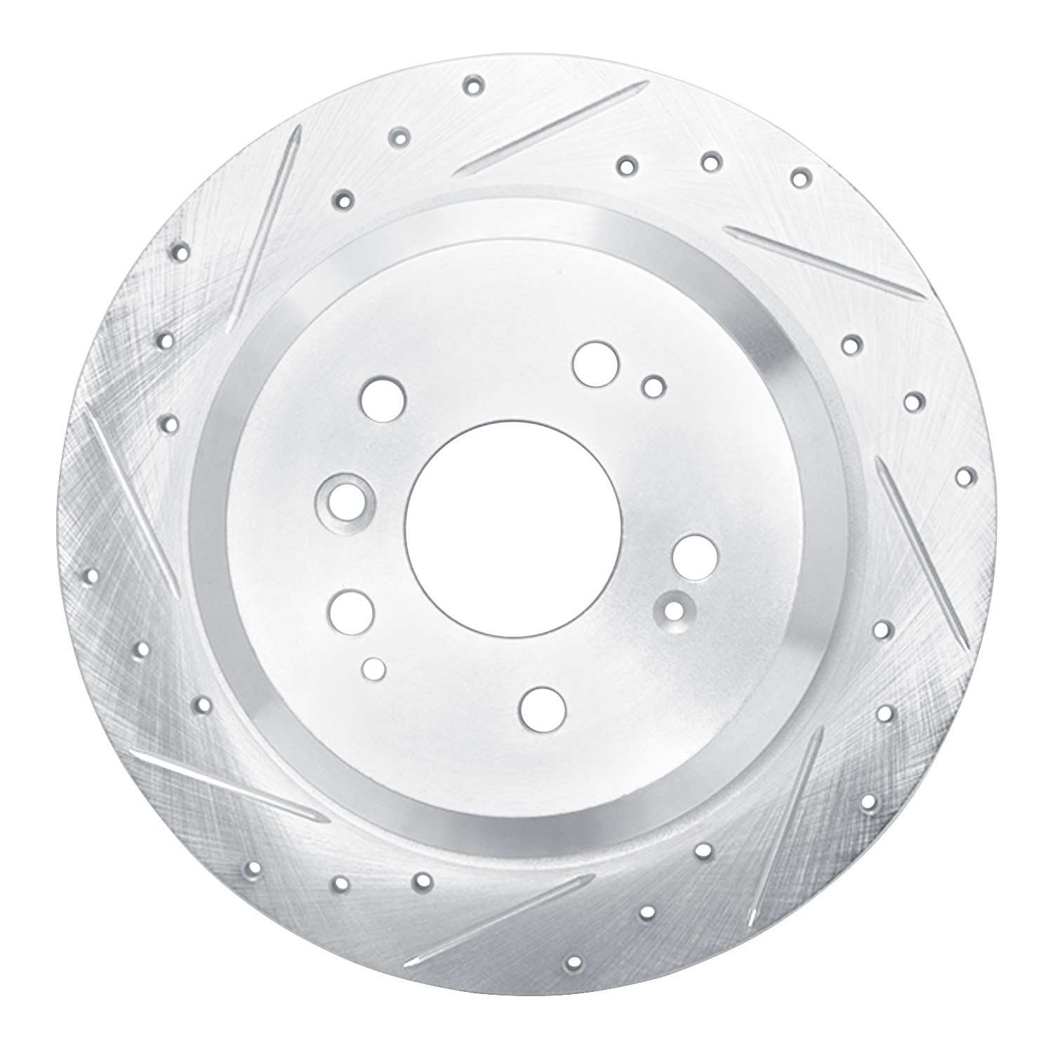 DYN-631-59062L DFC Brake Rotor - Drilled and Slotted - Silver