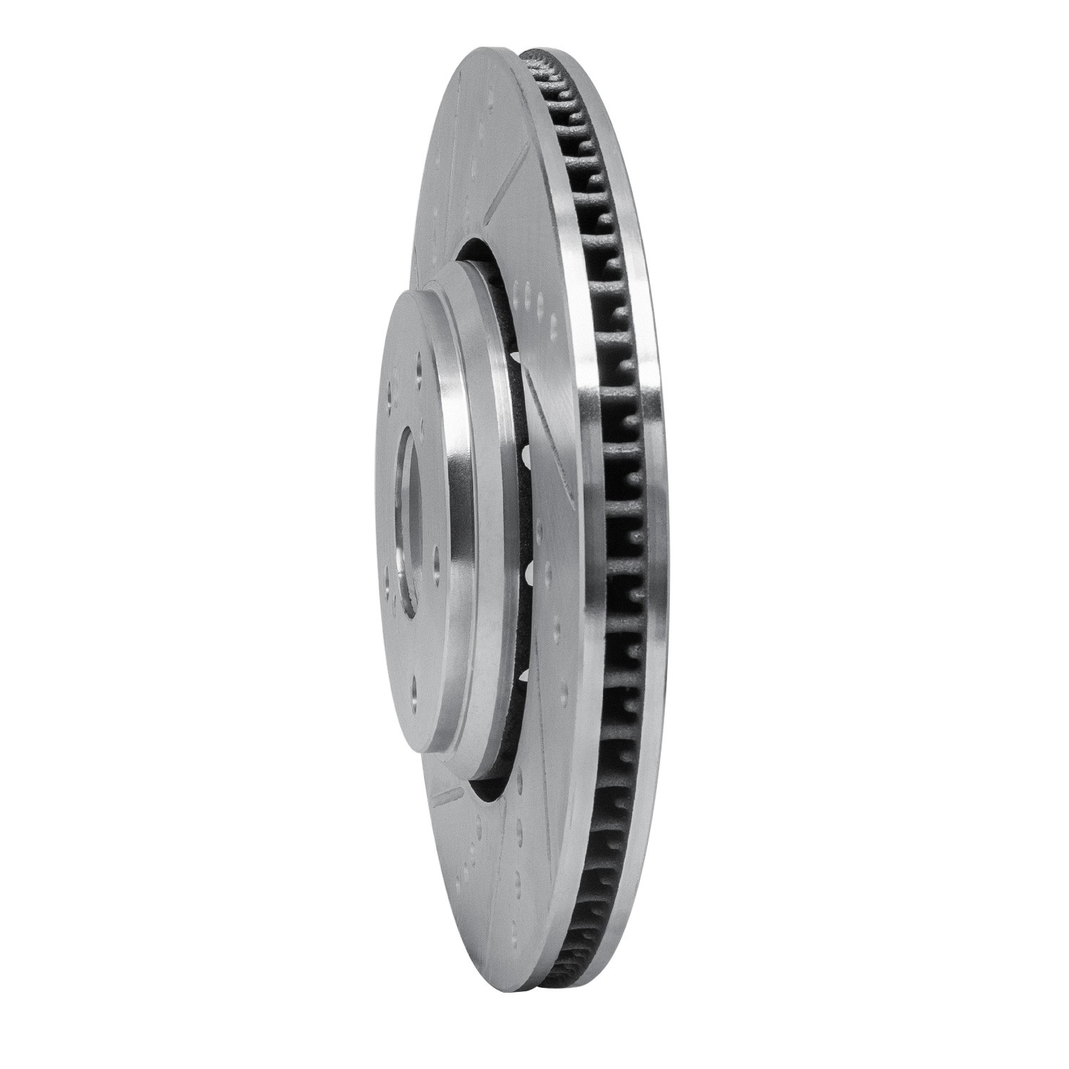 DYN 631-59063L DFC Brake Rotor - Drilled and Slotted - Silver