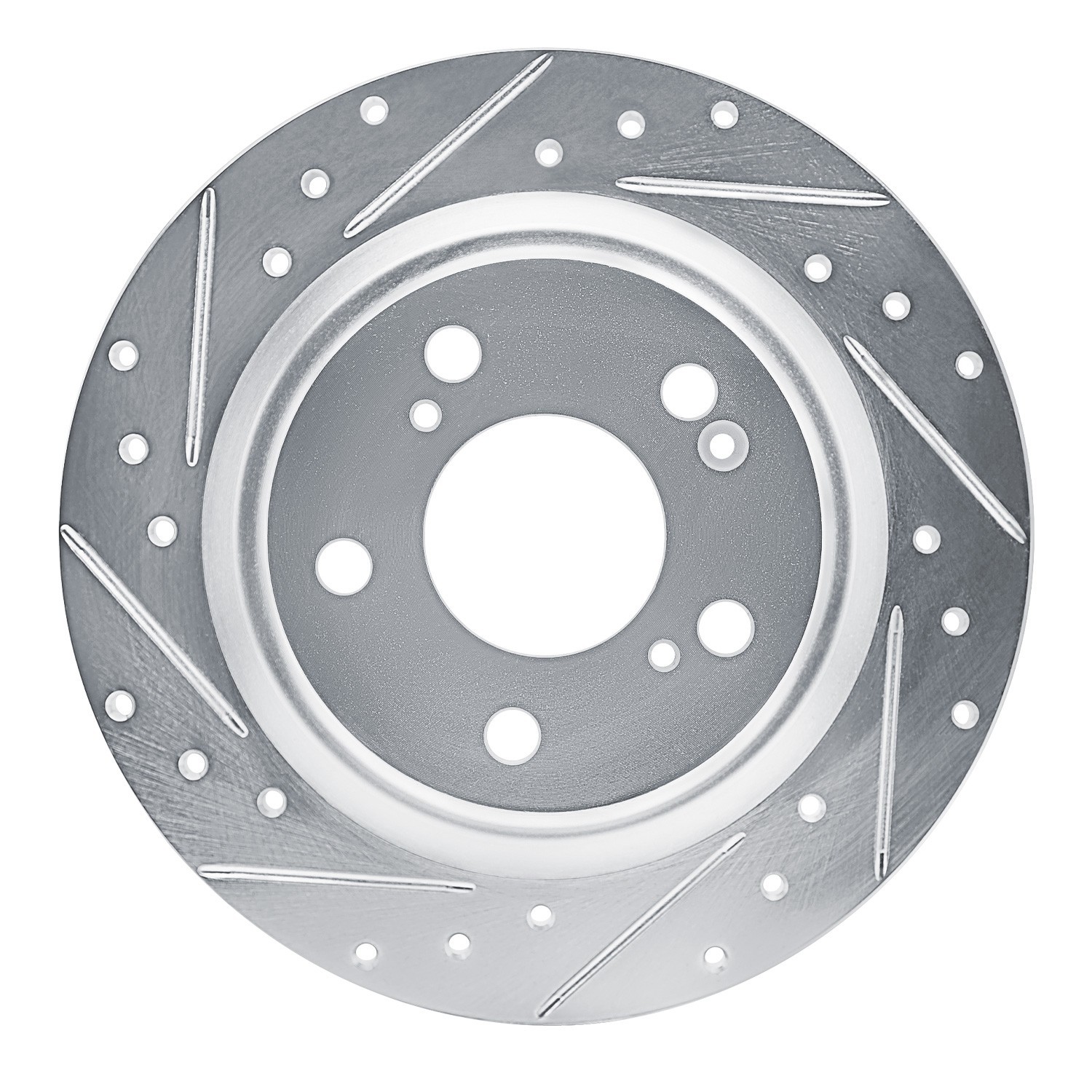 DYN 631-59067L DFC Brake Rotor - Drilled and Slotted - Silver