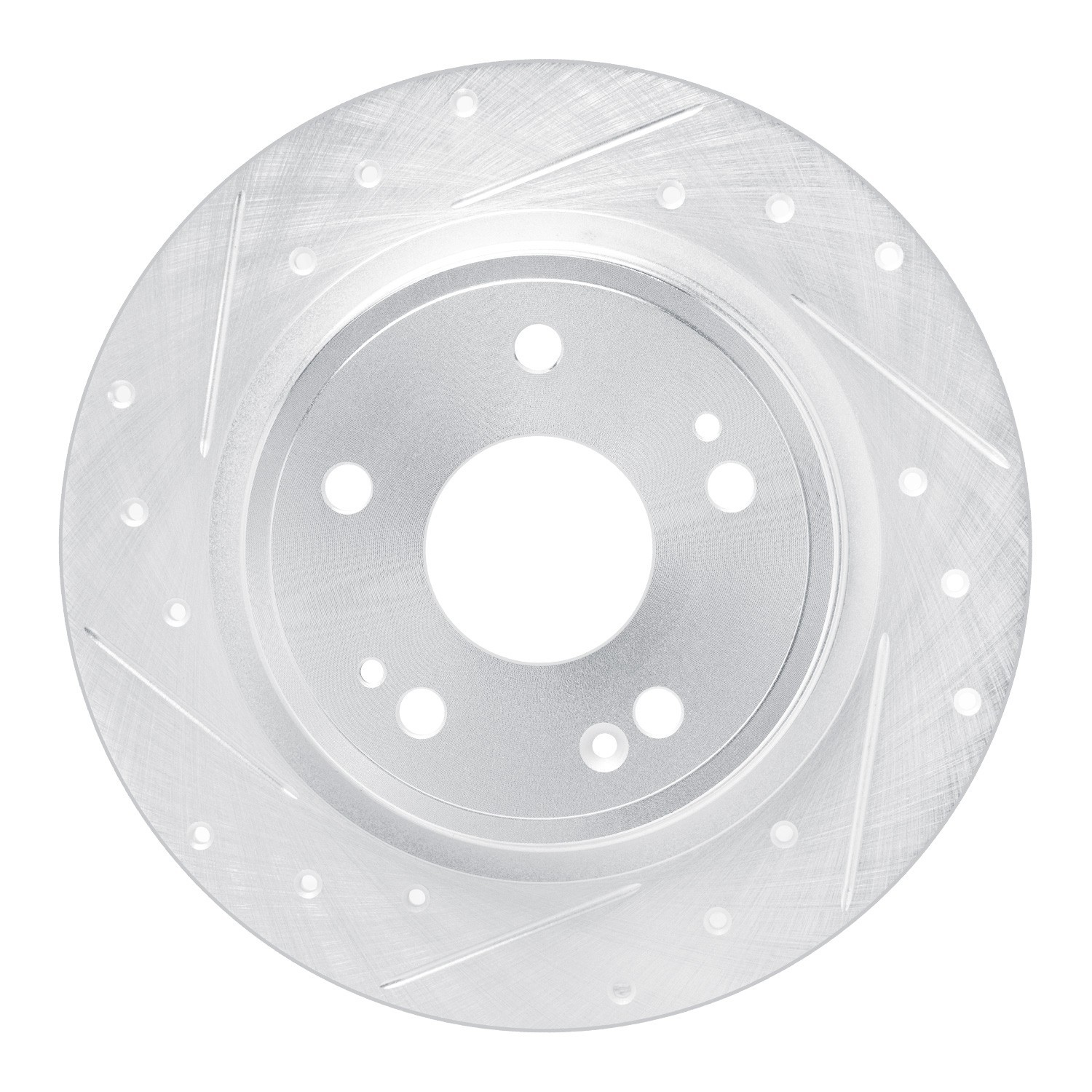 DYN 631-59073L DFC Brake Rotor - Drilled and Slotted - Silver