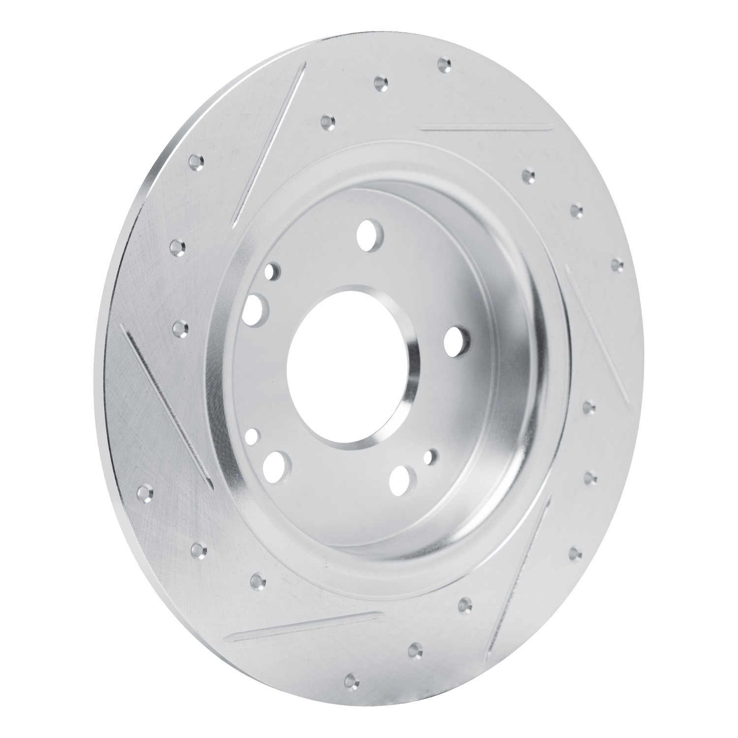 DYN 631-59073L DFC Brake Rotor - Drilled and Slotted - Silver - Image 2