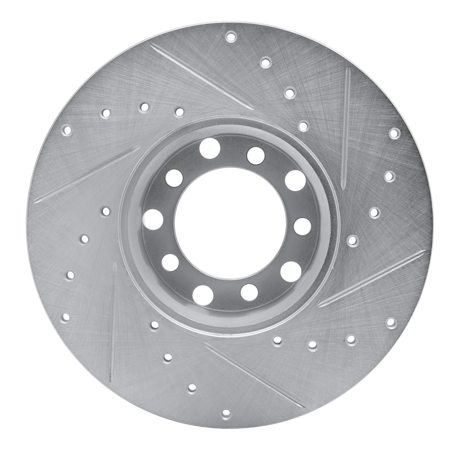 DYN 631-63006L DFC Brake Rotor - Drilled and Slotted - Silver