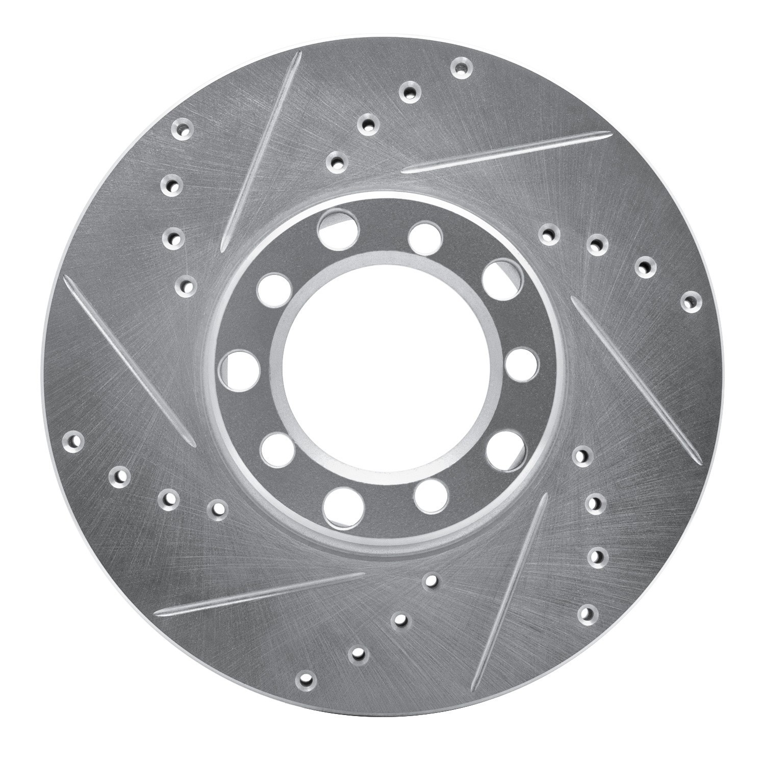 DYN 631-63009L DFC Brake Rotor - Drilled and Slotted - Silver
