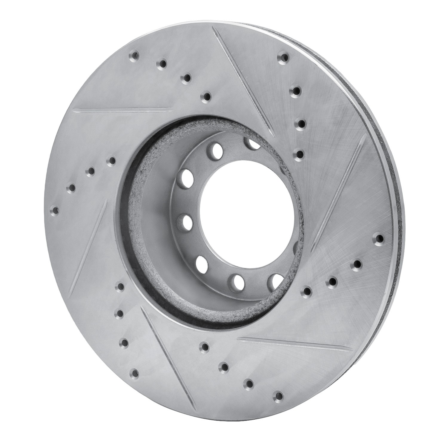 DYN 631-63009L DFC Brake Rotor - Drilled and Slotted - Silver - Image 2