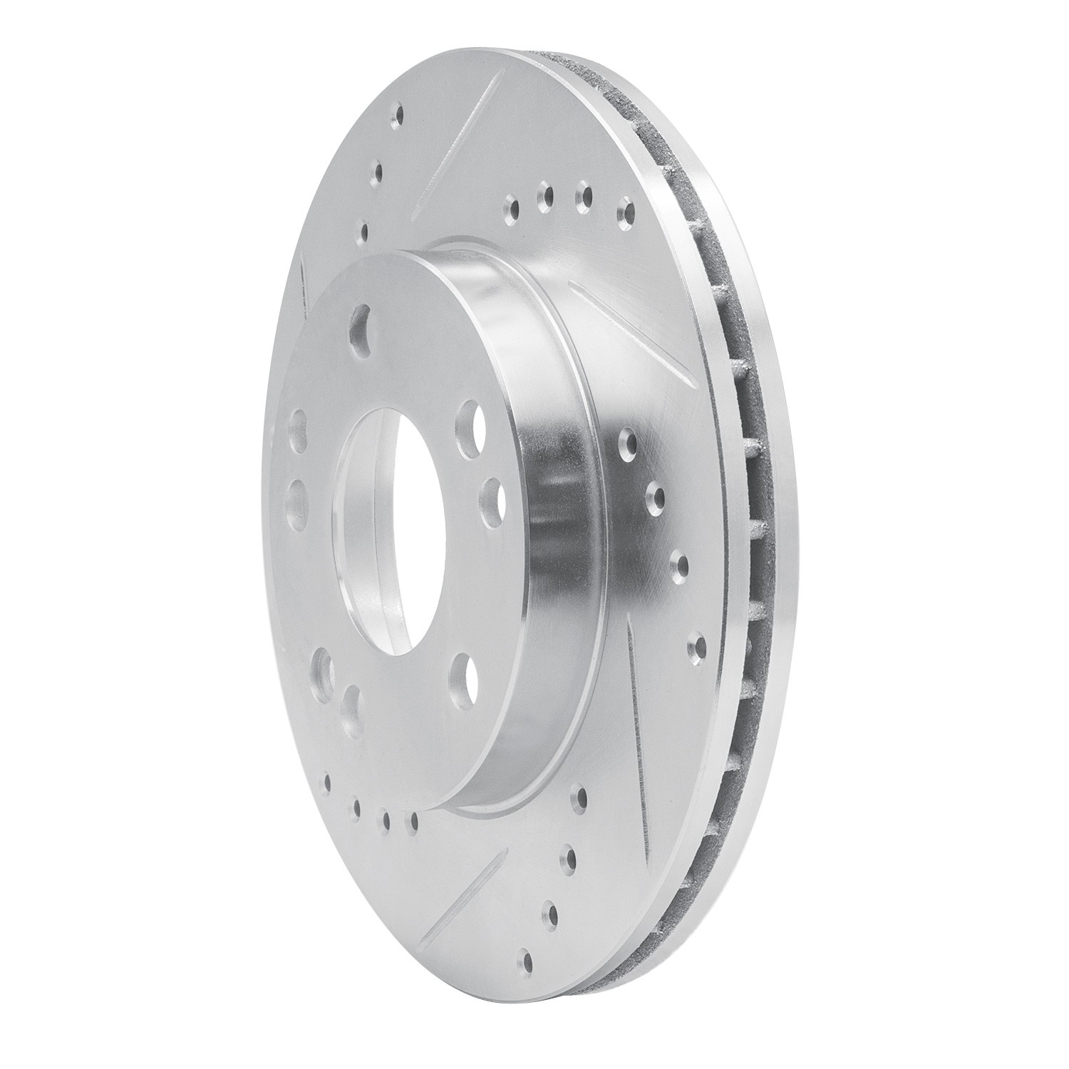 DYN 631-63012L DFC Brake Rotor - Drilled and Slotted - Silver - Image 3