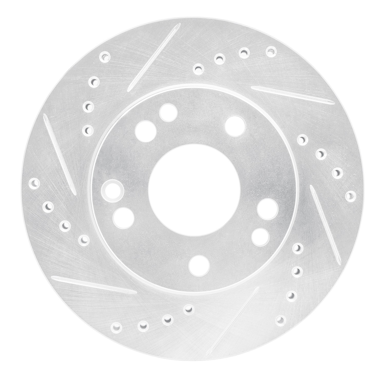 DYN 631-63012L DFC Brake Rotor - Drilled and Slotted - Silver